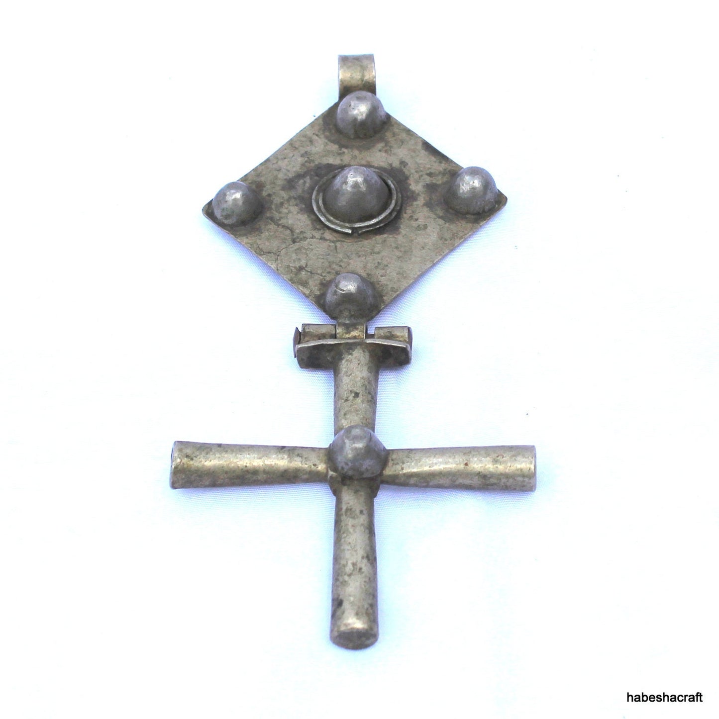 Old Ethiopian Cross Pendant. Large Neck pendant 7" L. Ethiopian Art. Gothic cross pendant. Celtic cross pendant, Ethiopian Cross.