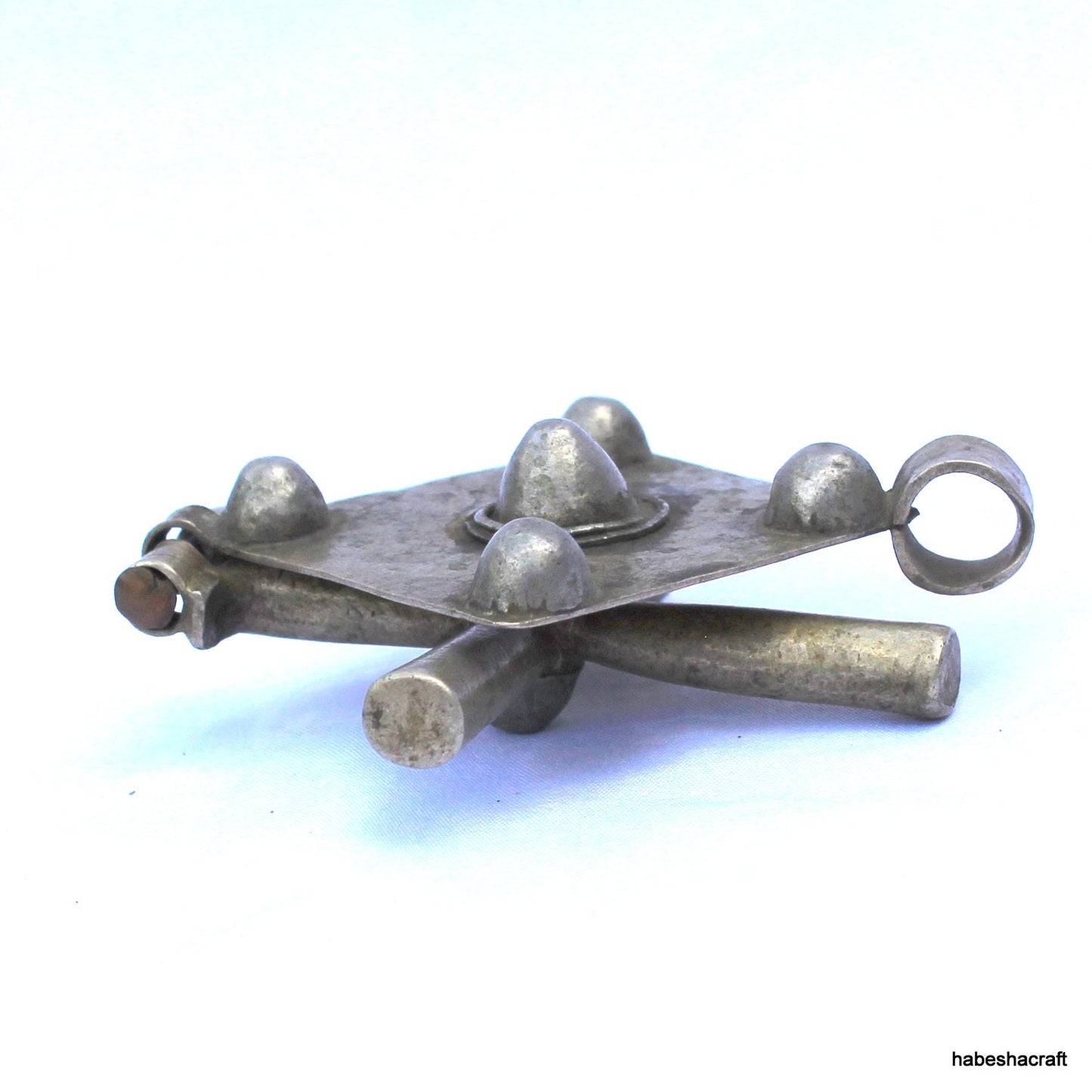 Old Ethiopian Cross Pendant. Large Neck pendant 7" L. Ethiopian Art. Gothic cross pendant. Celtic cross pendant, Ethiopian Cross.