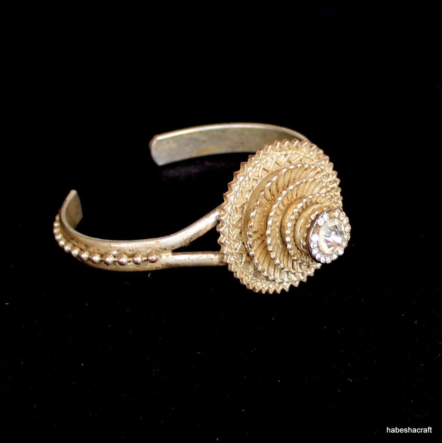 Authentic Vintage Silver Alloy Bracelet from Harare, Ethiopia - Museum Quality Jewlery for 7 Inch Wrist. Ethnic Jewlery, Old Jewlery