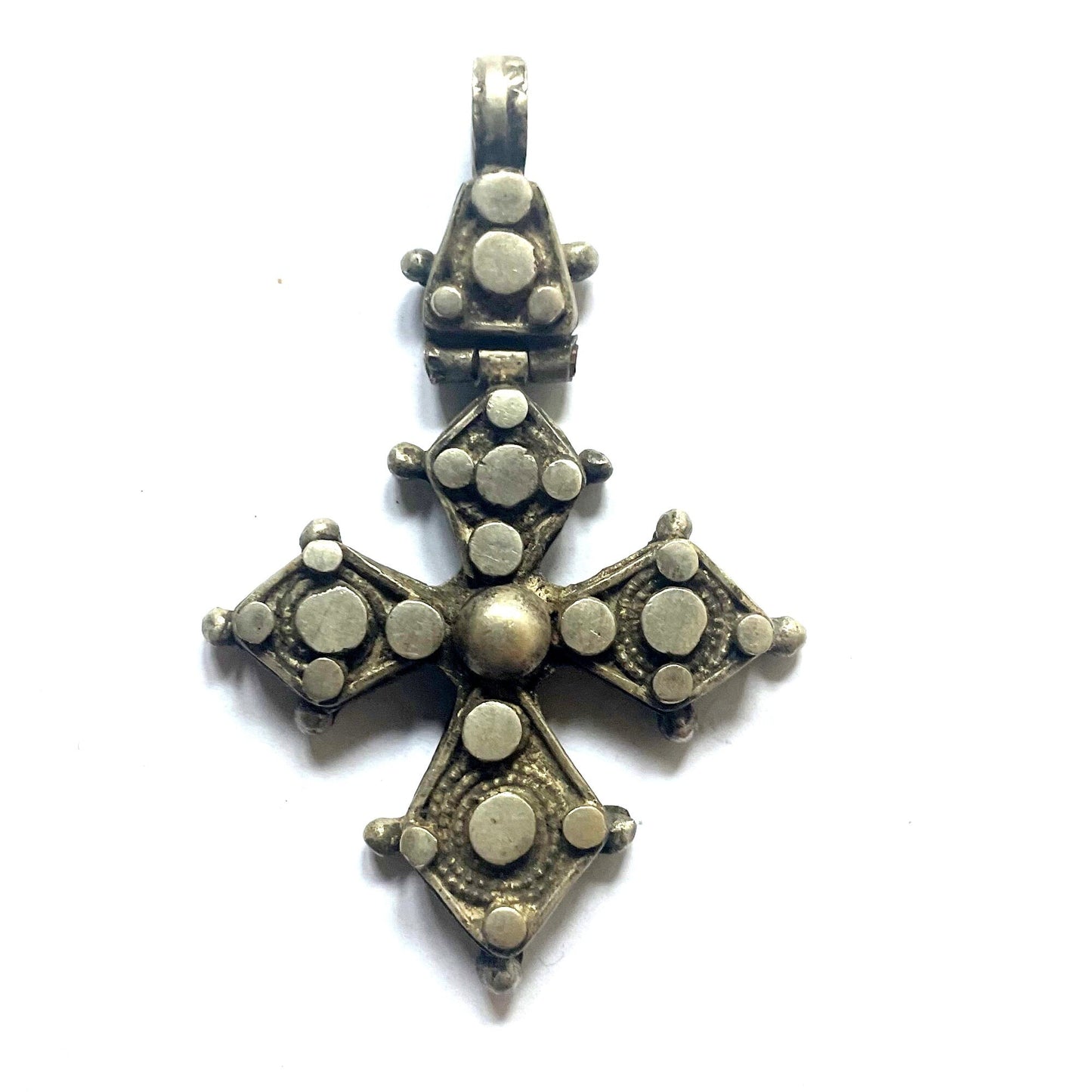Old Traditionally Handmade Ethiopian Christian Silver pendant. Pictorial Cross, Ethnic Jewlery, Christian art, Ethiopian Christian jewelry.