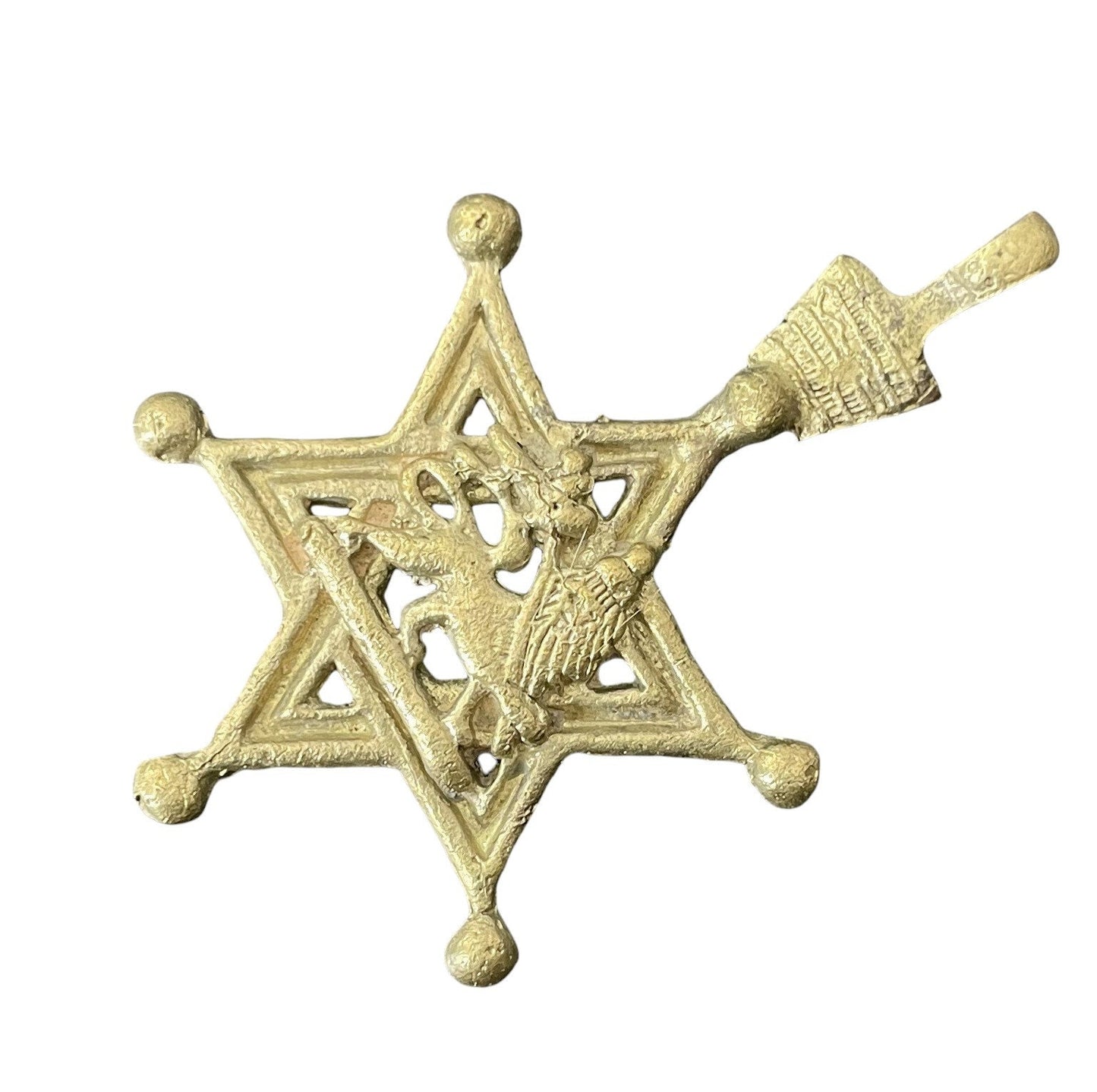 Ethiopian Lion of Judah Star of David Pendant - Haile Selassie Rasta Jewelry. Lion of Judah Necklace - Handmade Pendant, Sacred symbol