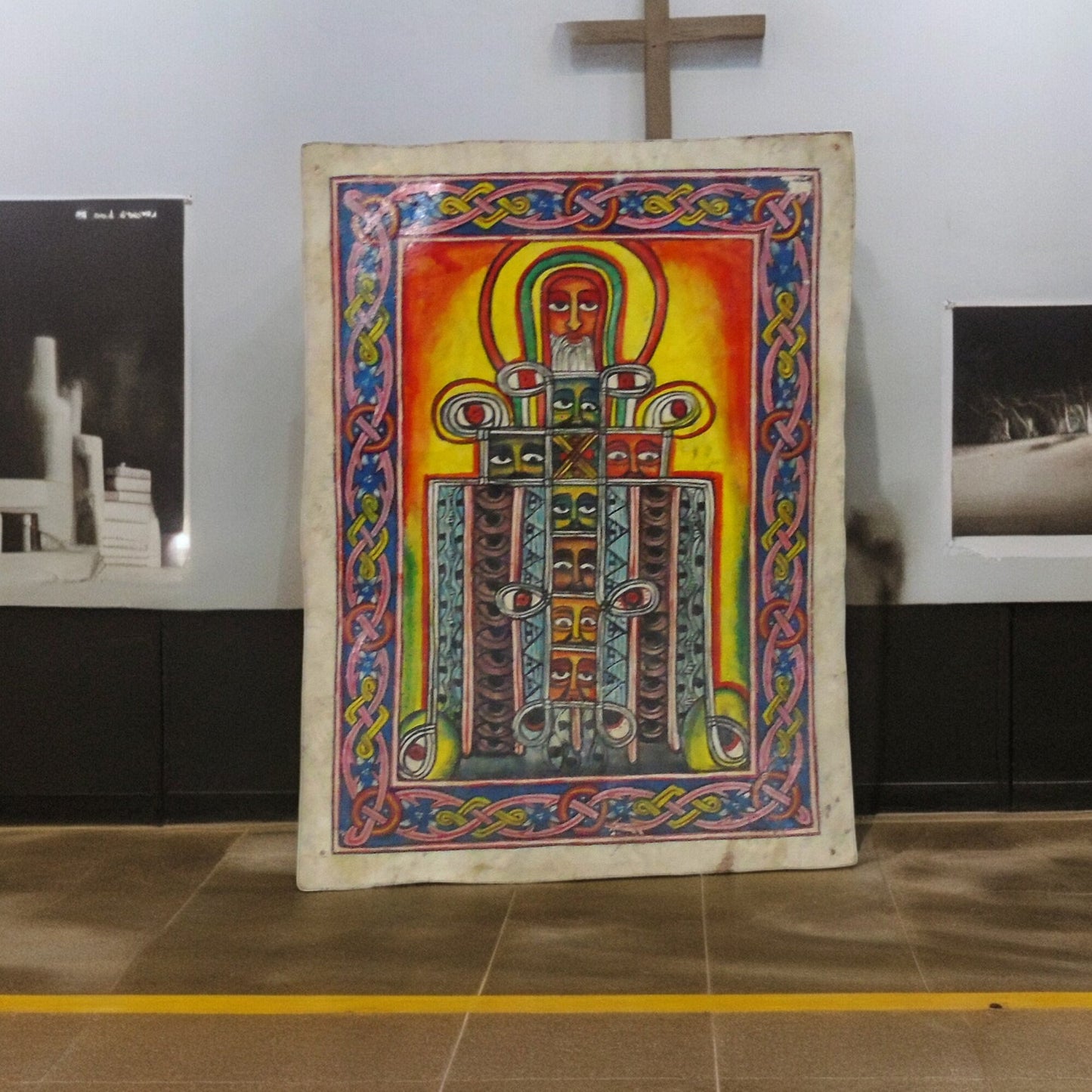 Ethiopian Orthodox Christian Home protection Icon. Orthodox icon. Ethiopian Coptic Christian Icon, Leather Prayer Icon. Religious Art