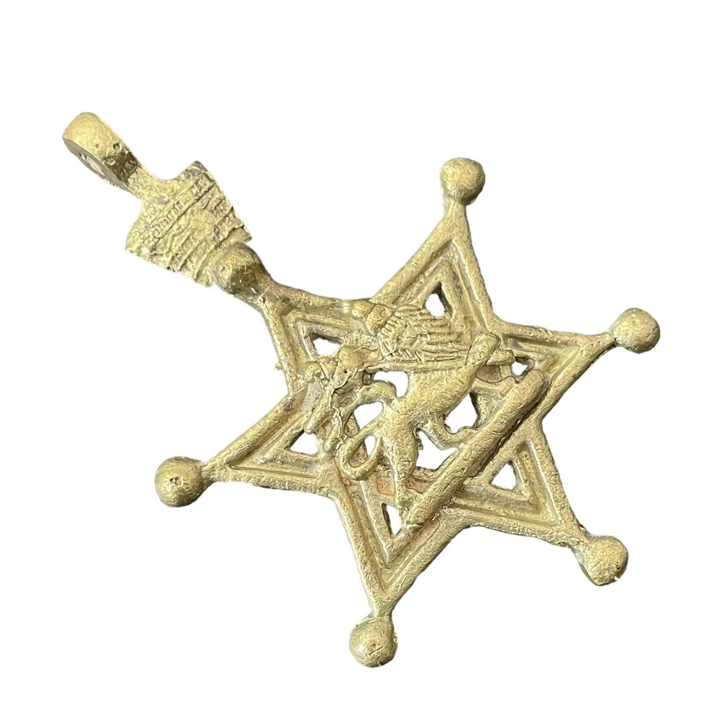 Ethiopian Lion of Judah Star of David Pendant - Haile Selassie Rasta Jewelry. Lion of Judah Necklace - Handmade Pendant, Sacred symbol