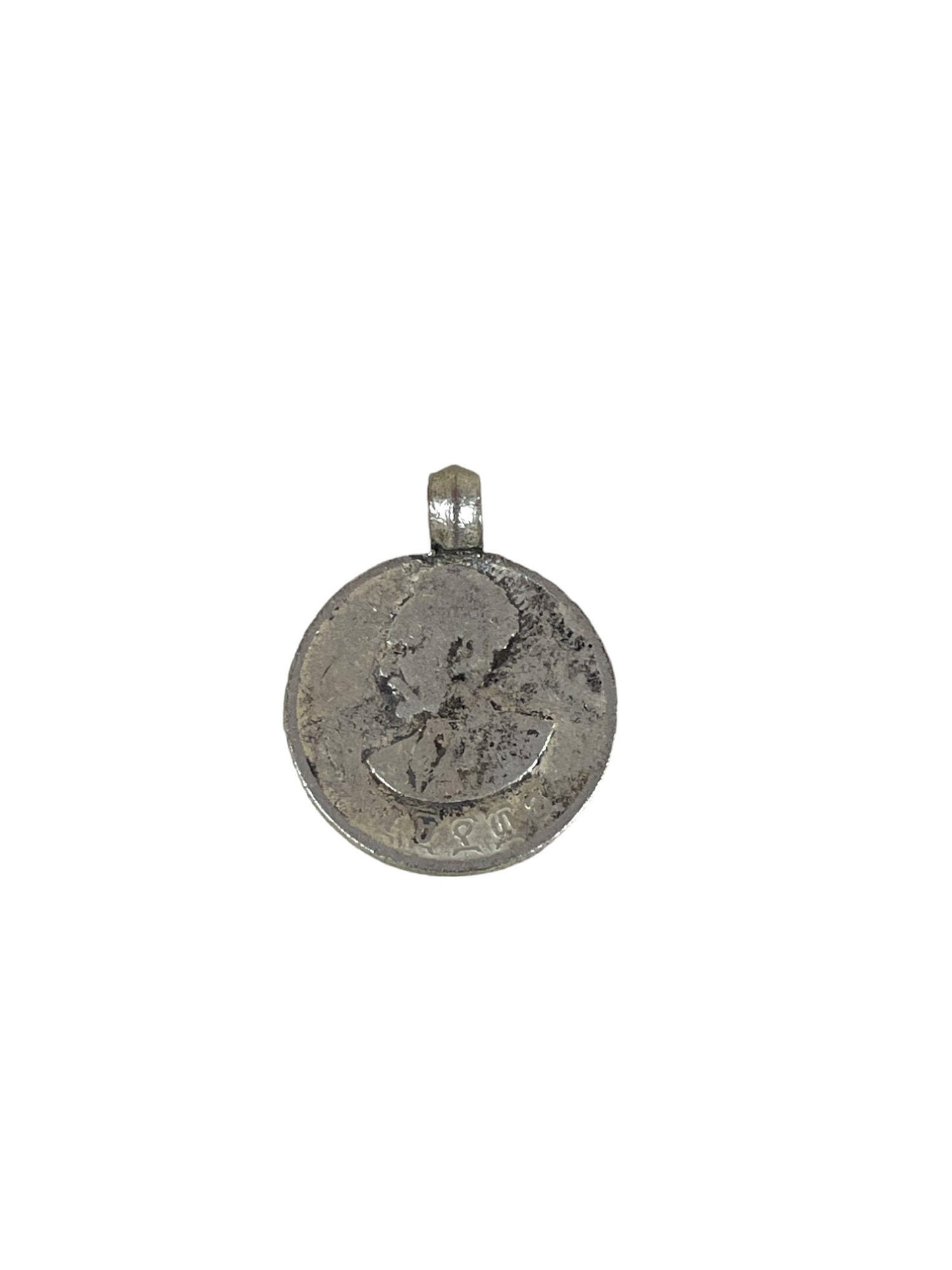 Old HAILE SELASSIE Silver 10 cent coin lion of Judah Pendant. Made in the 1930s. Rasta Jewelry, Silver Jewlery