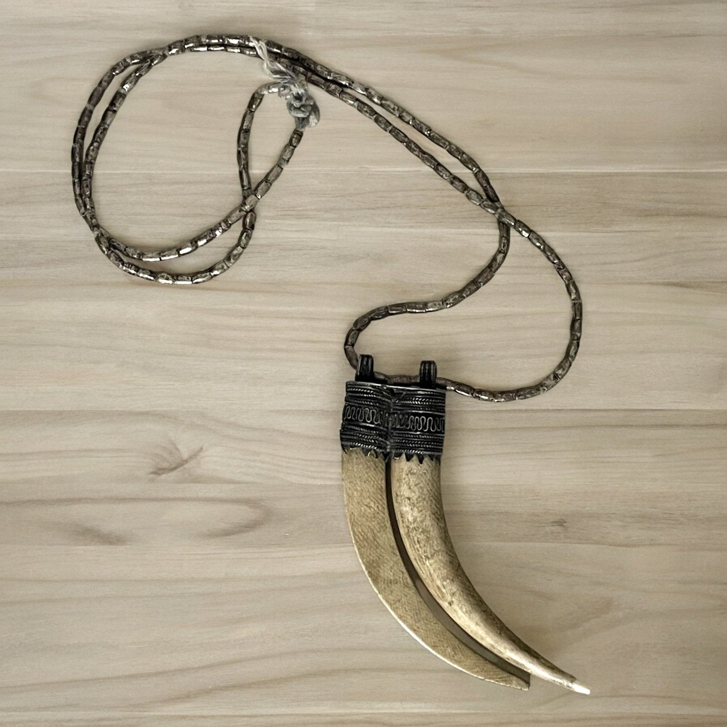 Antique African Ethiopian Mursi tribe Silver top Necklace. Tribal Jewlery. Antique necklace, tribal necklace, African tribal necklace.