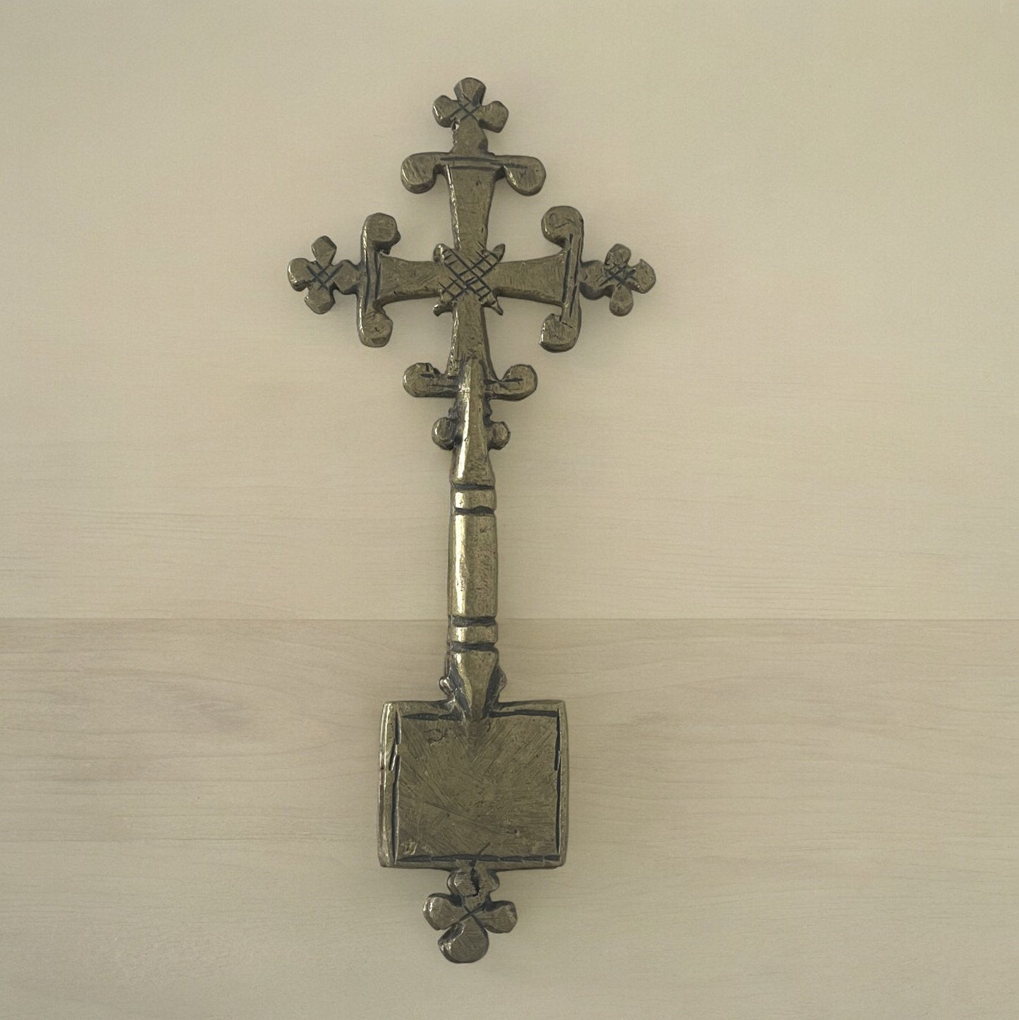Ethiopian Cross.Vintage Ethiopian Orthodox Priest Brass Hand Cross. Pocket Cross, Religious art, Axume Cross, Orthodox Cross, Antique Cross