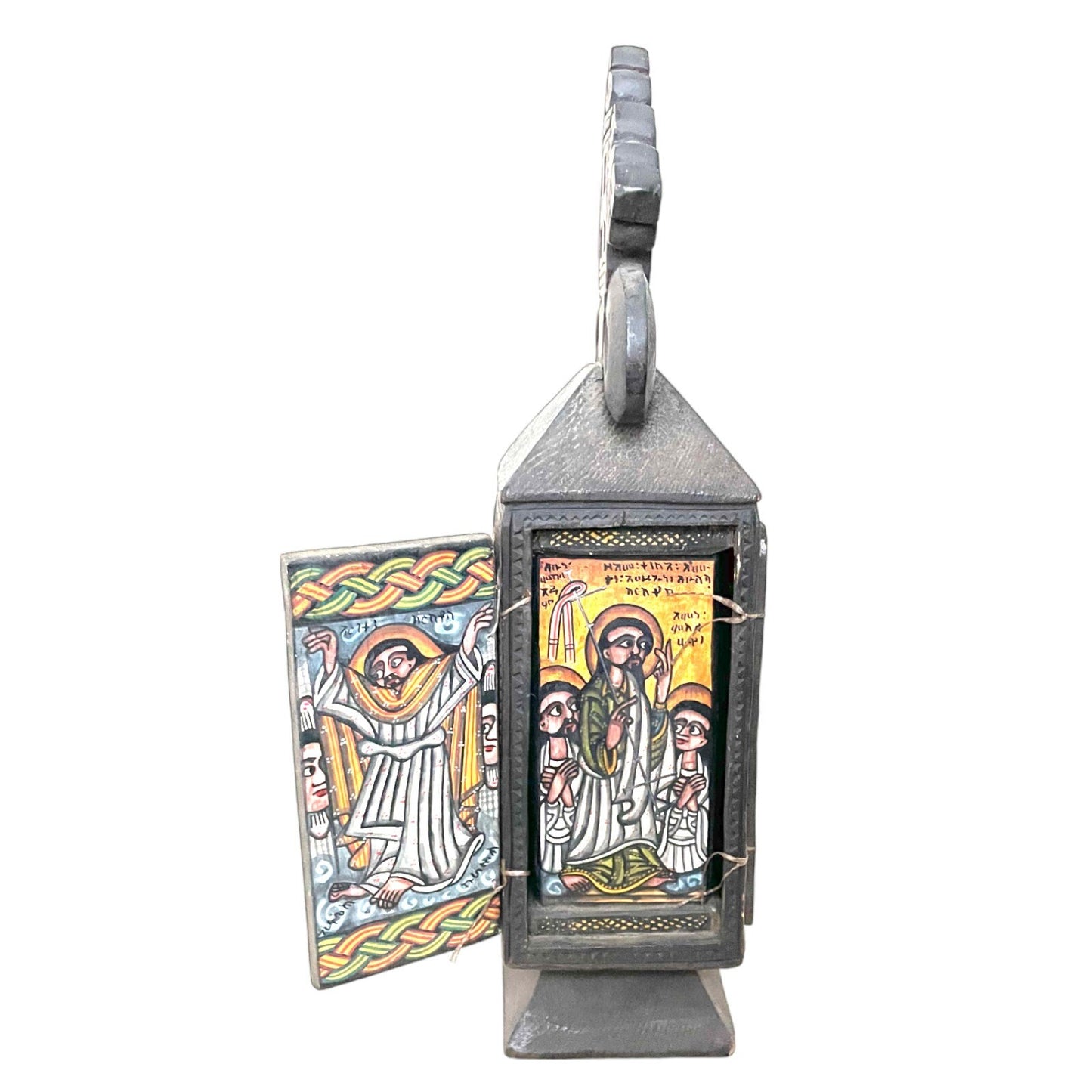Rare Ethiopian Christian Icon. Antique Ethiopian Coptic Christian icon with 8 images. illuminated manuscripts. Christian Icon, Christian