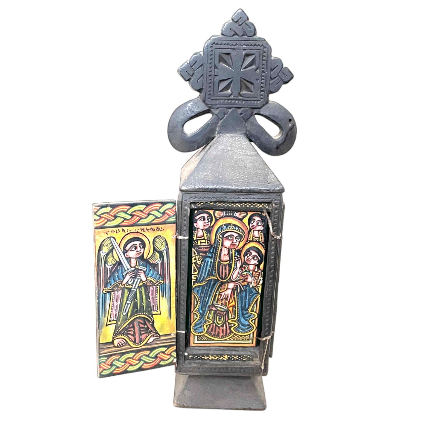 Rare Ethiopian Christian Icon. Antique Ethiopian Coptic Christian icon with 8 images. illuminated manuscripts. Christian Icon, Christian