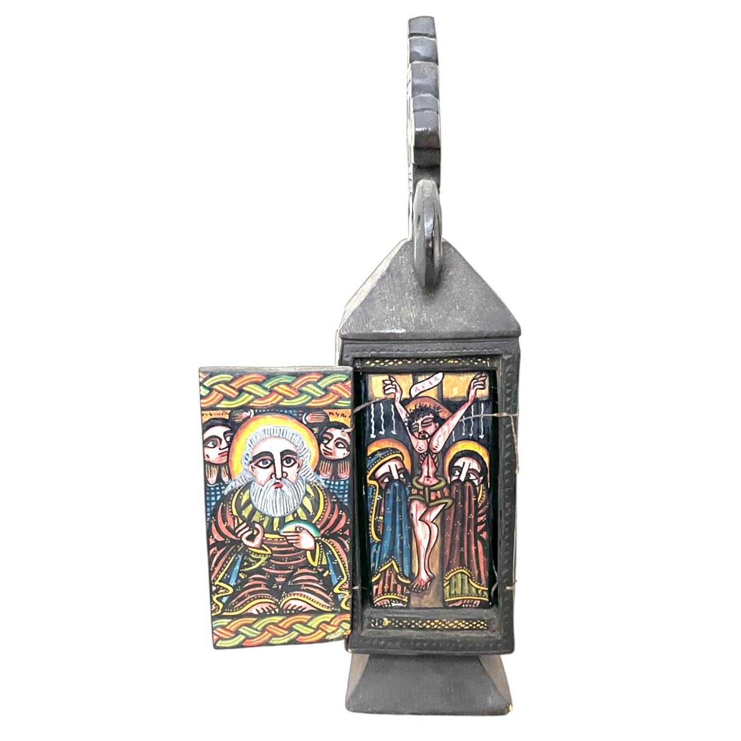 Rare Ethiopian Christian Icon. Antique Ethiopian Coptic Christian icon with 8 images. illuminated manuscripts. Christian Icon, Christian