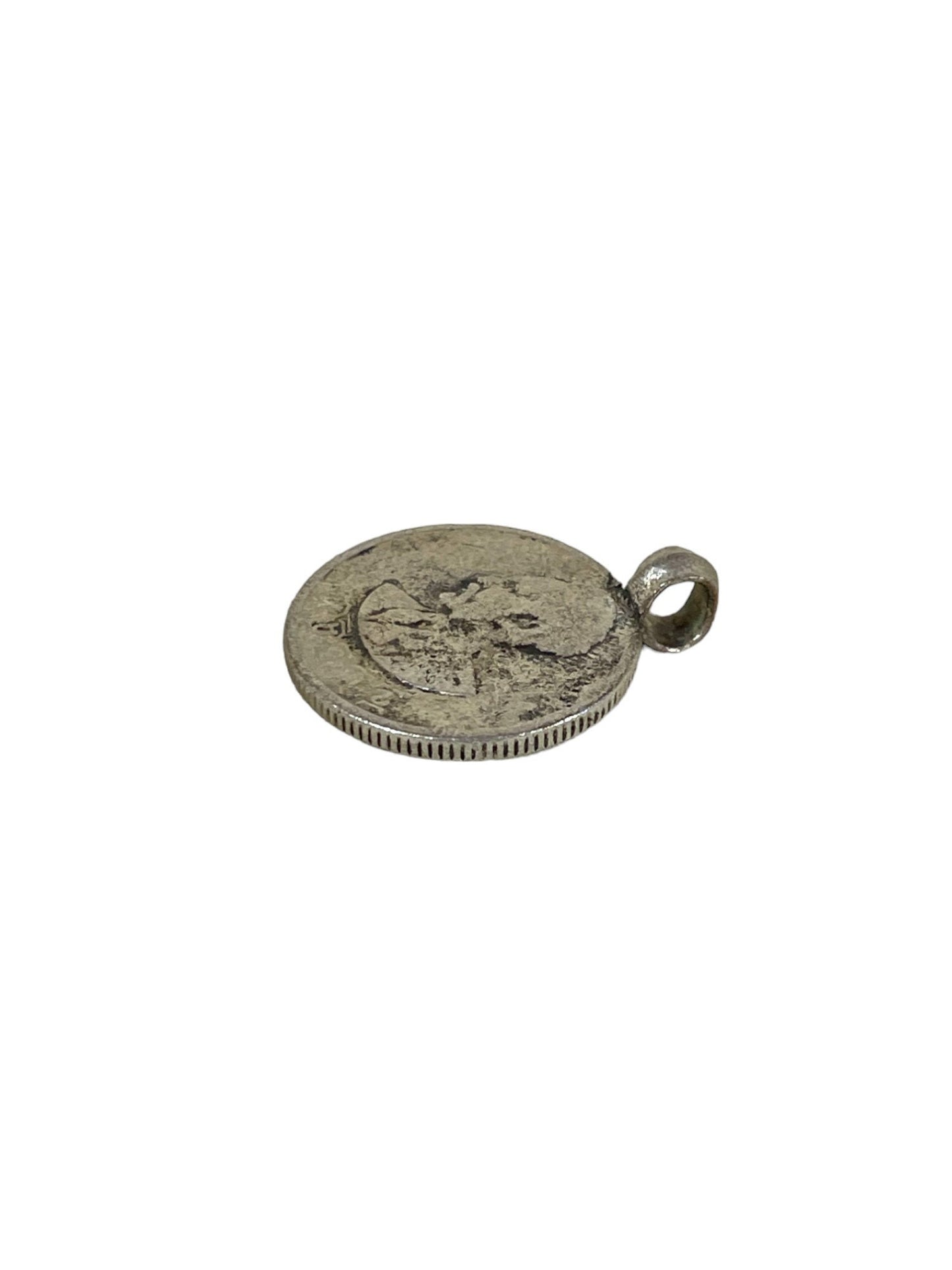 Old HAILE SELASSIE Silver 10 cent coin lion of Judah Pendant. Made in the 1930s. Rasta Jewelry, Silver Jewlery