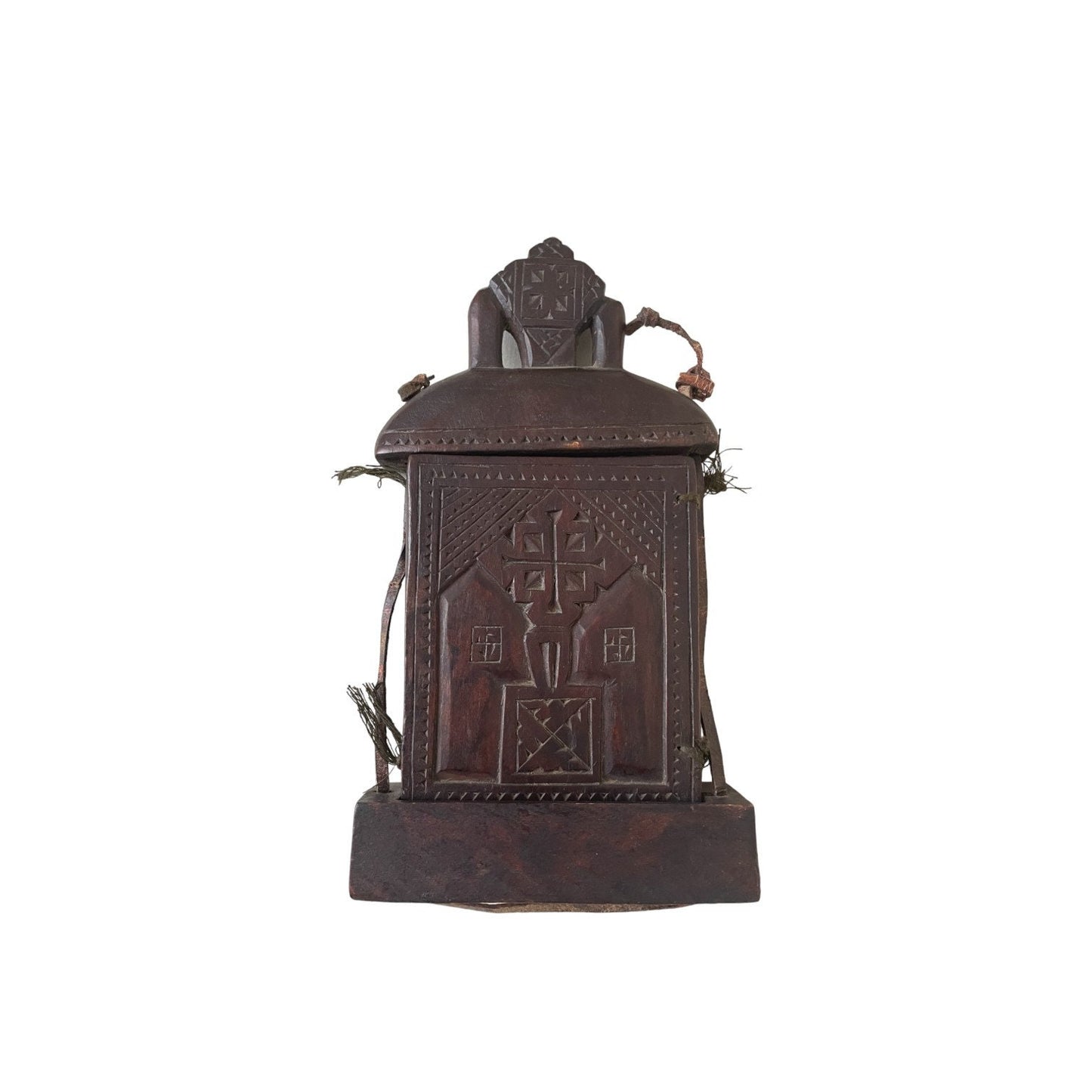 Ethiopian Handmade Wood Icon - Portable Religious Art Piece, Unique Ethiopian Wooden Folding Icon - Religious Home Decor