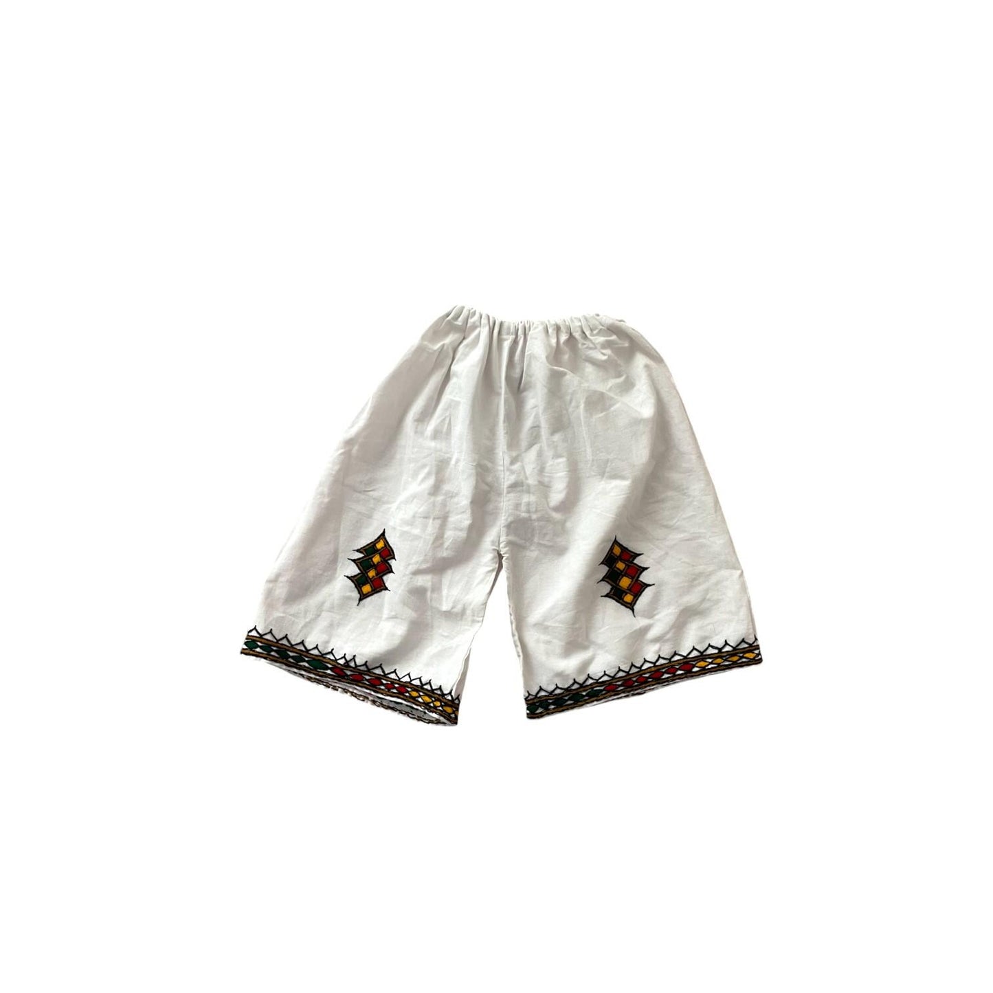 Handmade Ethiopian Kids Clothing, Traditional T-shirt and Shorts Set, Ages 12-15, Ethiopian Style Tshirt Shorts, Ethiopian Cultural Outfit