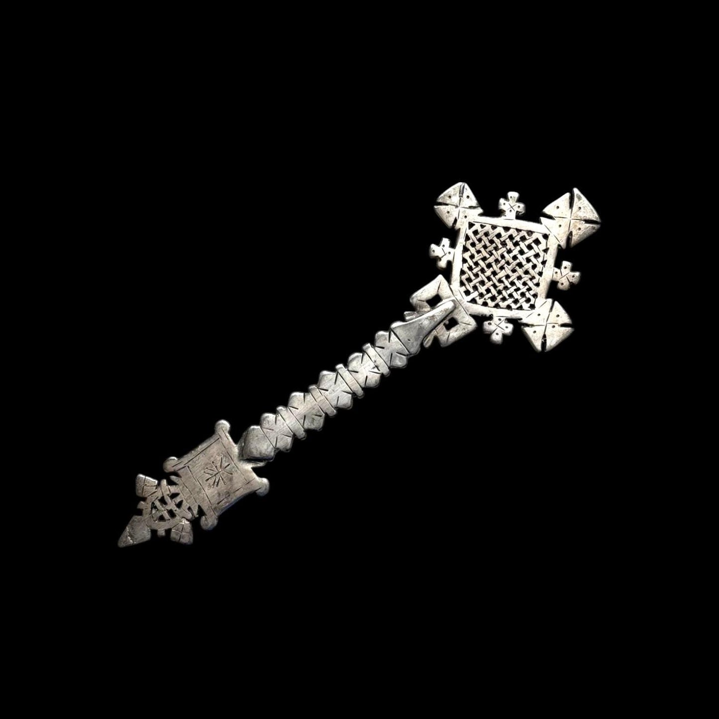 Ethiopian Hand Cross - Intricately Crafted Coptic Christian Art Piece. Unique Handmade Ethiopian Coptic Blessing Cross - Religious Art Decor