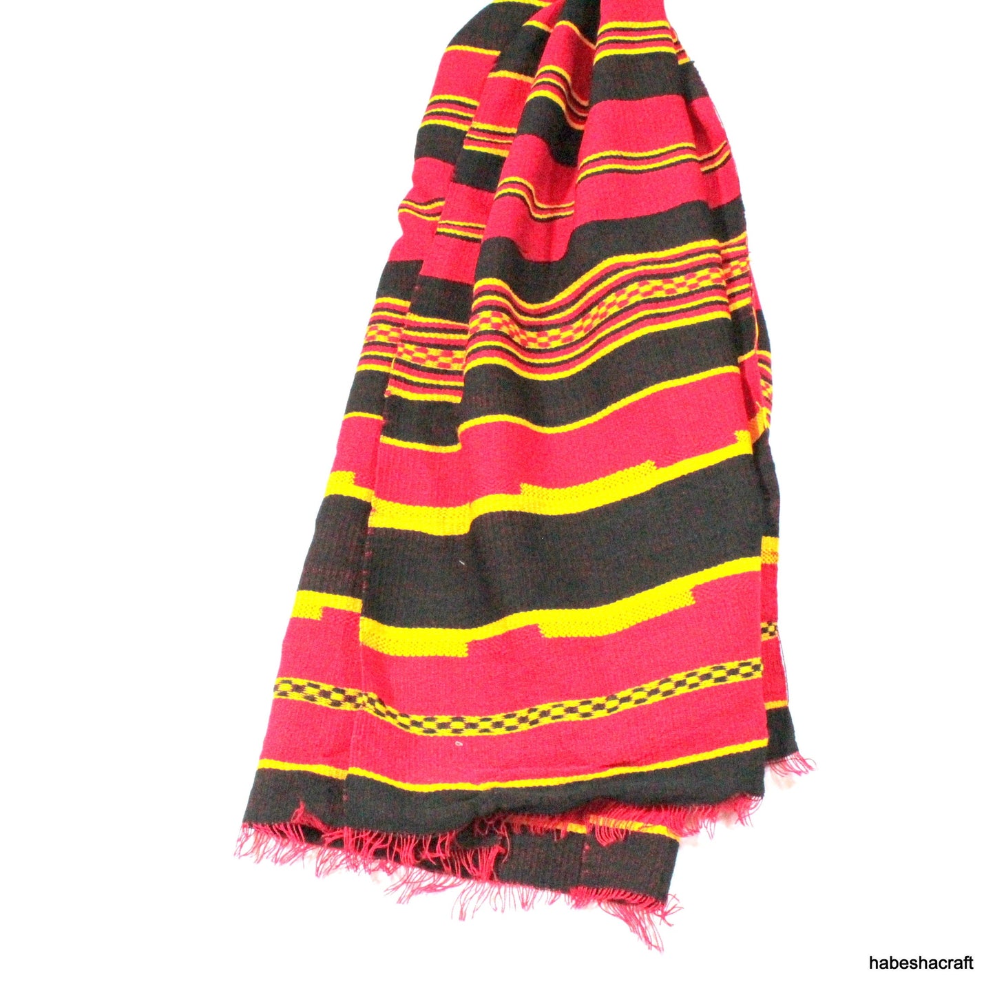 Ethiopian Red Gold Black Stripe Scarf  Traditional Ethnic Wolita Cotton Clothe. handmade cotton scarves,Ethiopian clothes, Habesha dresses.