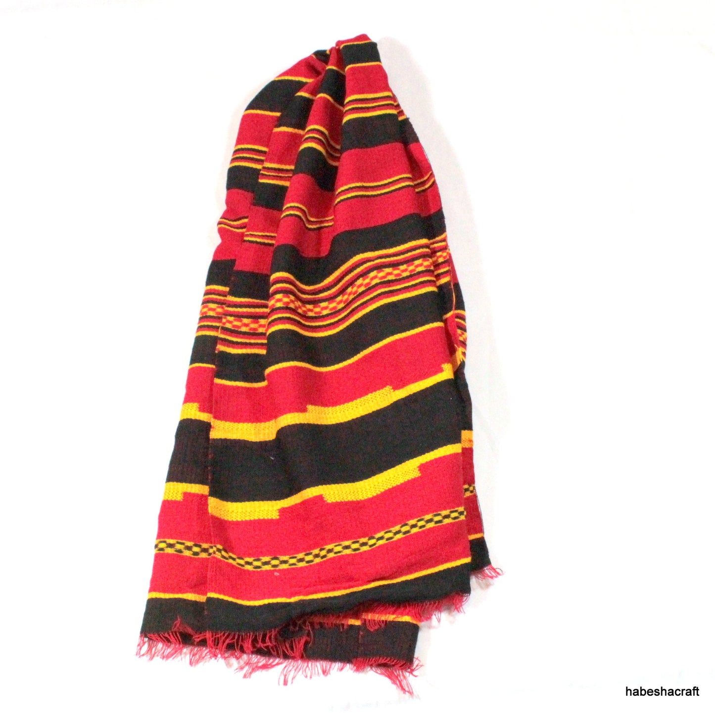 Ethiopian Red Gold Black Stripe Scarf  Traditional Ethnic Wolita Cotton Clothe. handmade cotton scarves,Ethiopian clothes, Habesha dresses.