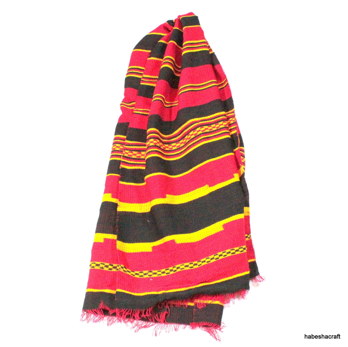 Ethiopian Red Gold Black Stripe Scarf  Traditional Ethnic Wolita Cotton Clothe. handmade cotton scarves,Ethiopian clothes, Habesha dresses.