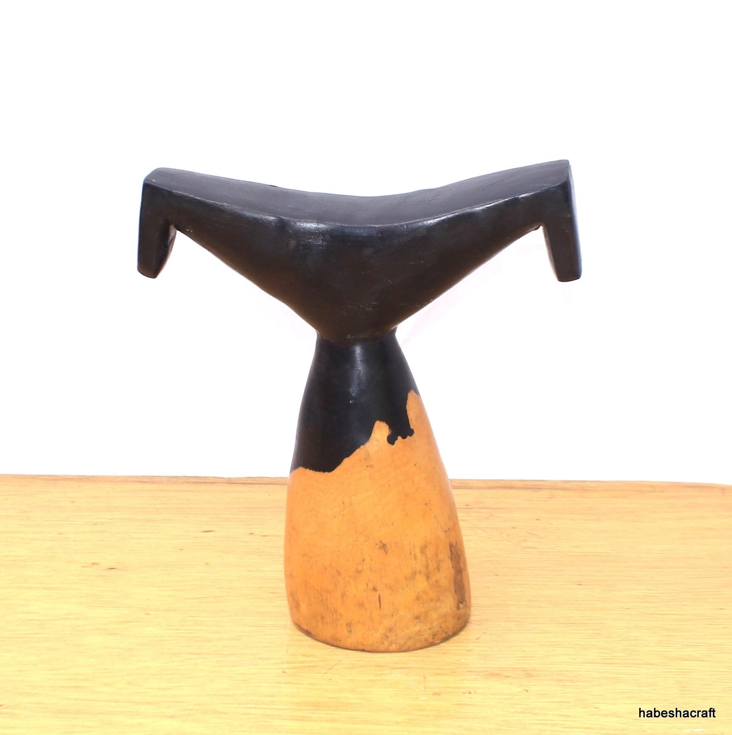 Ethiopian Ebony Wood Headrest. Dense black/brown hardwood, Decorative Collectible, Tribal headrest, African Collectibles, African headrest