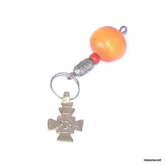 A beautiful handmade Traditional Ethiopian Cross Key holder. Handmade Ethiopian cross key holder. keychain. Christian gift, Unique gift