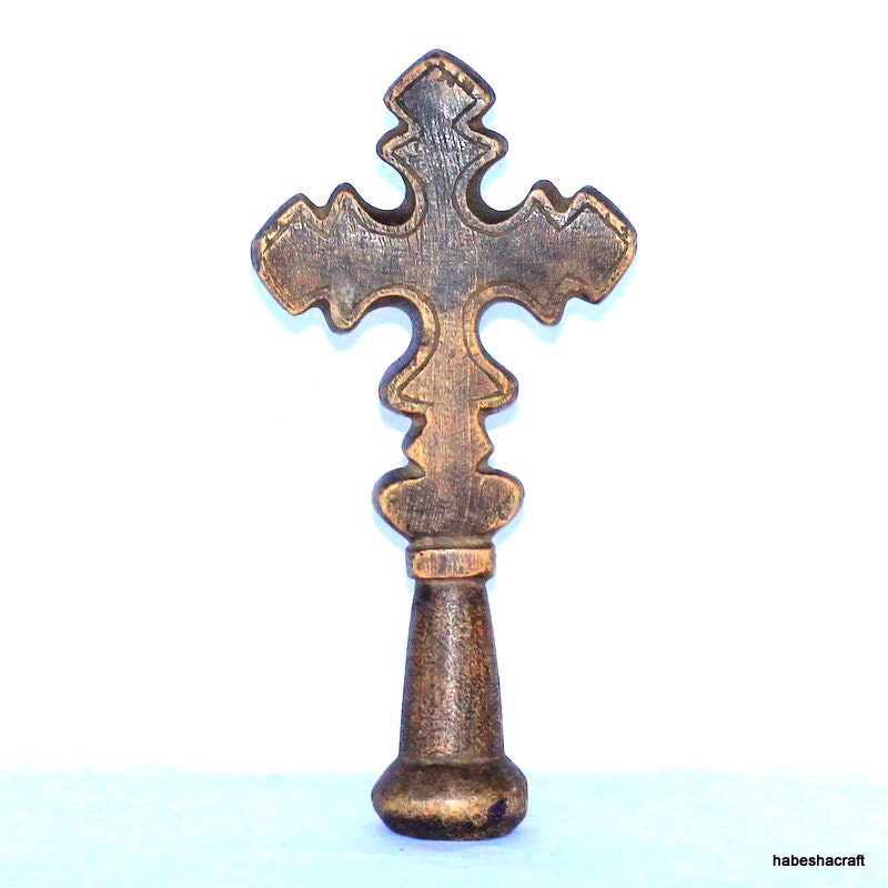 Antique Ethiopian Orthodox Christian cross,12" L. Beautifully hand carved Wooden cross. Coptic cross, Ethiopian art, Christian cross.