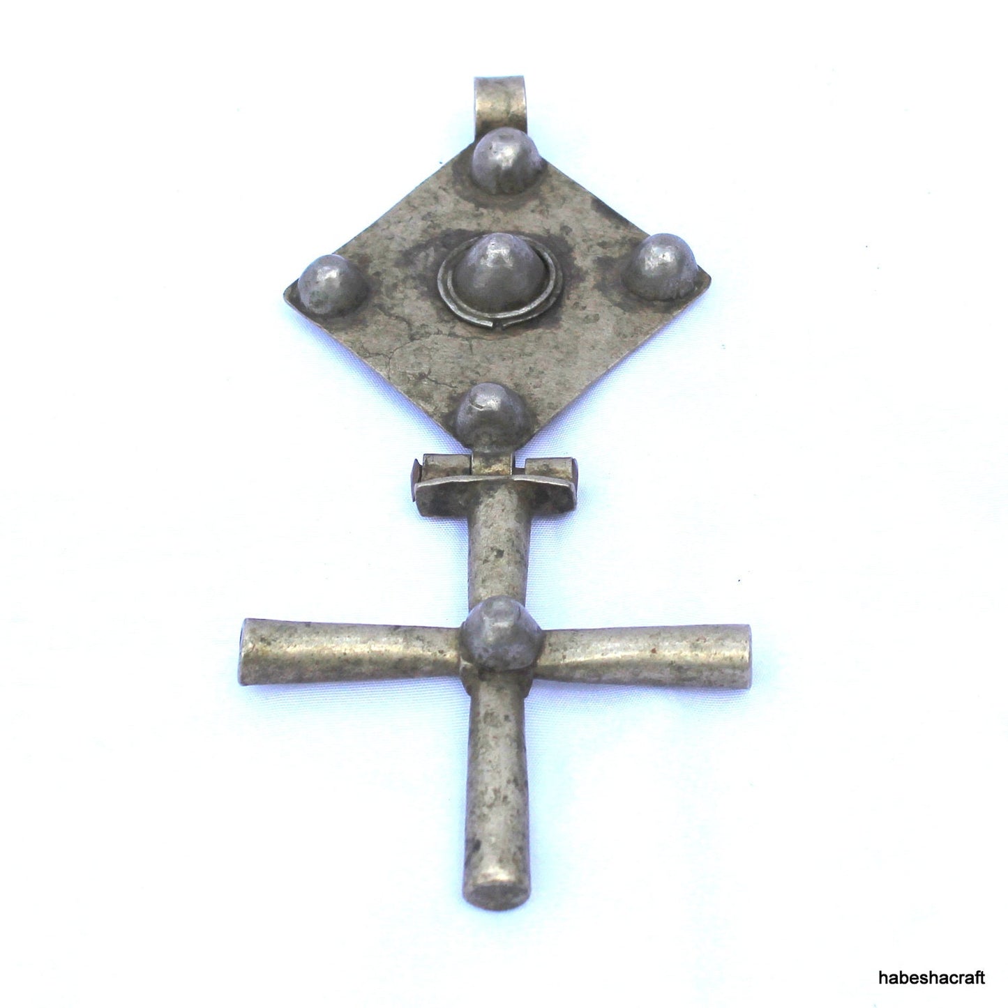 Old Ethiopian Cross Pendant. Large Neck pendant 7" L. Ethiopian Art. Gothic cross pendant.  Celtic cross pendant, Ethiopian Cross.