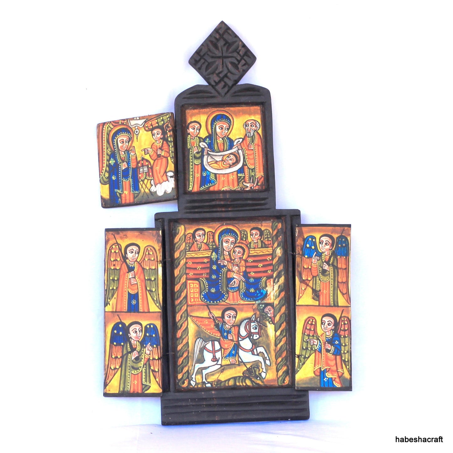 Ethiopia Christian Wooden Icon. Virgin Mary Holding Jesus,Prayer icon, Ethiopian Art, Ethiopian Collectibles,Ethiopian Religious Paintings