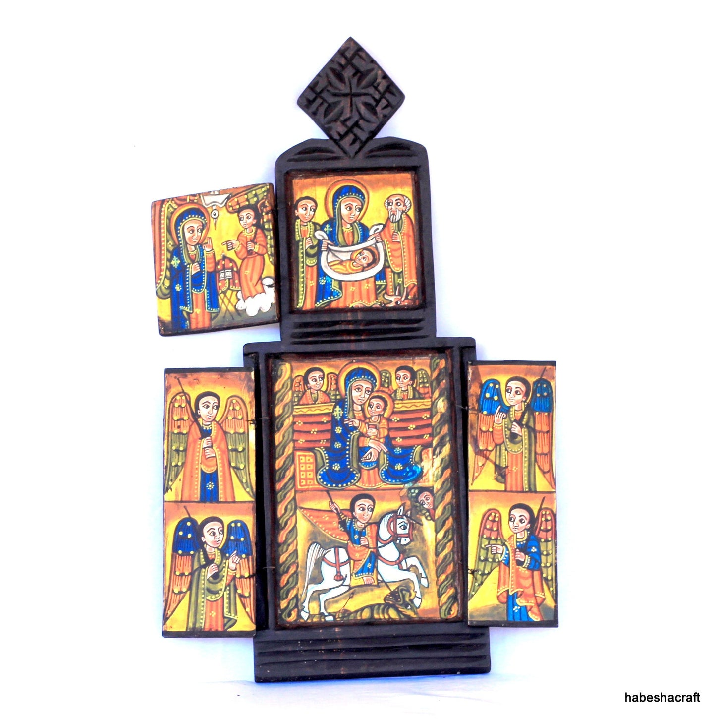 Ethiopia Christian Wooden Icon. Virgin Mary Holding Jesus,Prayer icon, Ethiopian Art, Ethiopian Collectibles,Ethiopian Religious Paintings