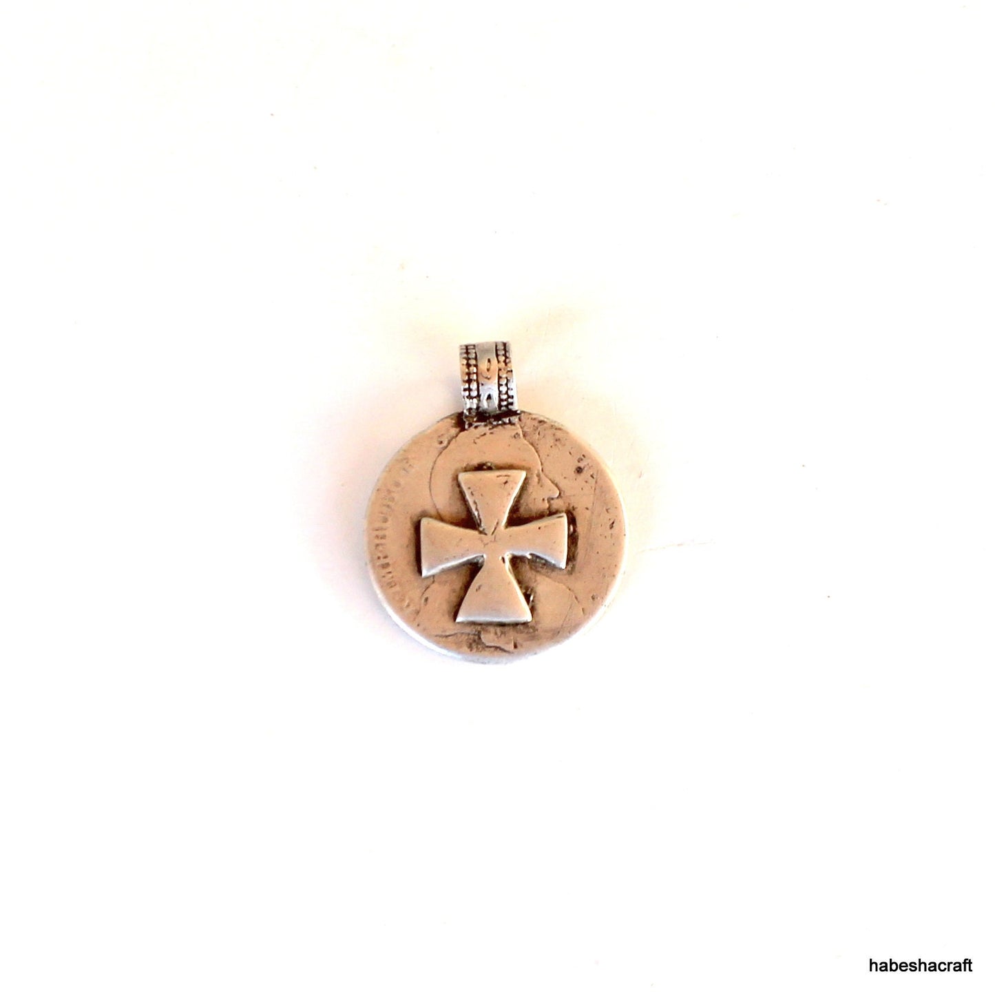 Ethiopian Silver Jwelery, Antique Ethiopian Coptic Christian cross on 1780 Austrian Maria Theresa Thaler Pendant. Antique jewellery.