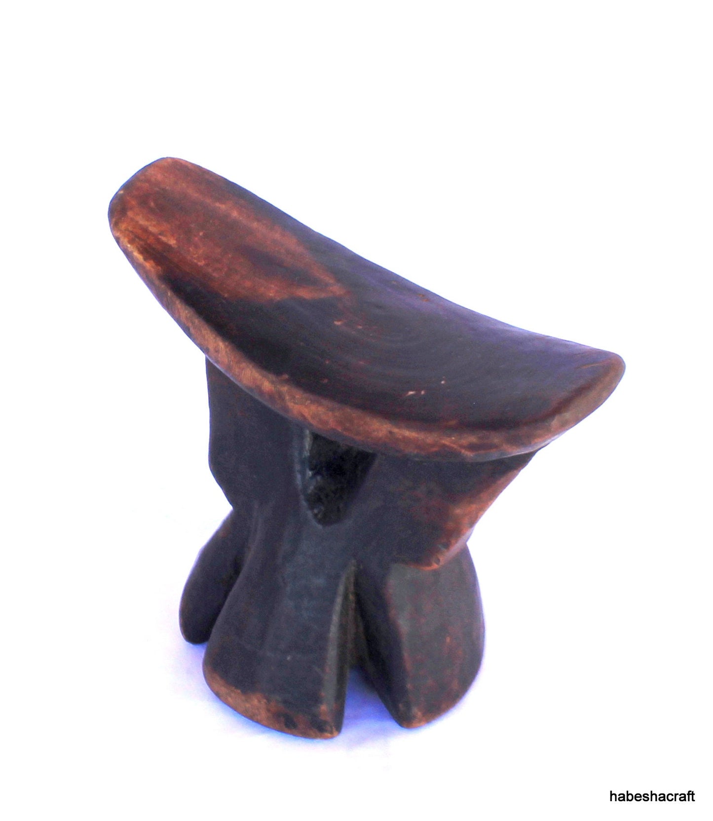 Old Ethiopian Carved Wooden Camel Hoof Headrest from AFAR TRIBE, ETHIOPIA