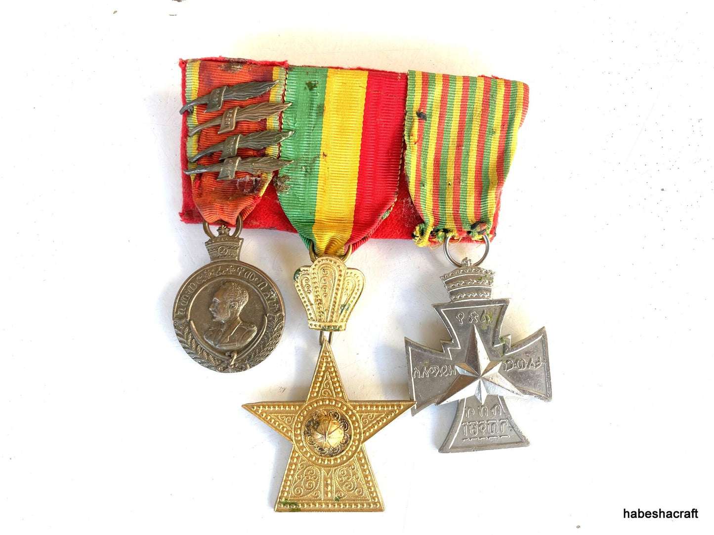 Rare Ethiopian Haile Selassie war medals. War Medals, Lion of Judah, Ethiopian War medal, Haile Selassie Medals, Royal family Medals