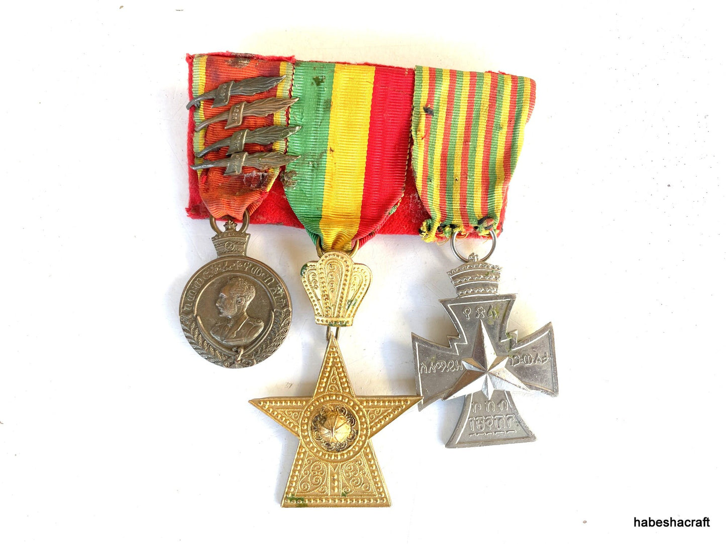 Rare Ethiopian Haile Selassie war medals. War Medals, Lion of Judah, Ethiopian War medal, Haile Selassie Medals, Royal family Medals