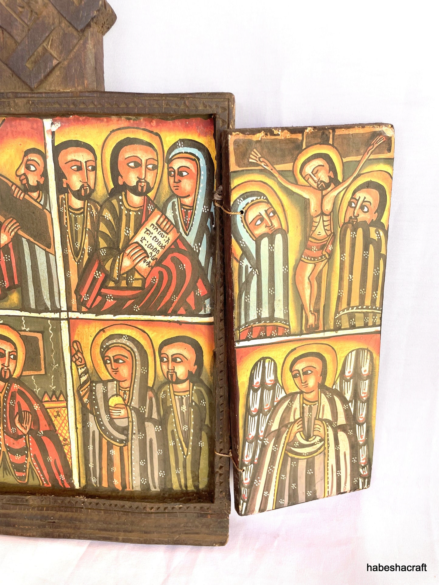 Orthodox Christian art. Ethiopian Icon. Large Ethiopian Christian Prayer icon. illuminated manuscripts. Ethiopian art, Coptic Art.