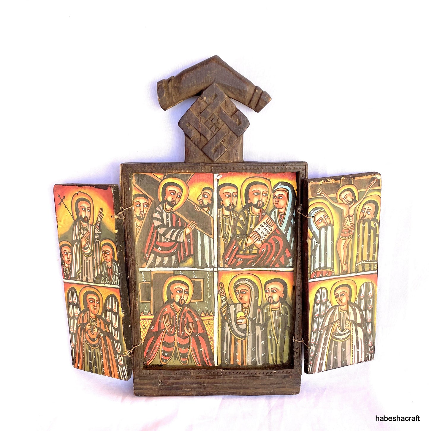 Orthodox Christian art. Ethiopian Icon. Large Ethiopian Christian Prayer icon. illuminated manuscripts. Ethiopian art, Coptic Art.