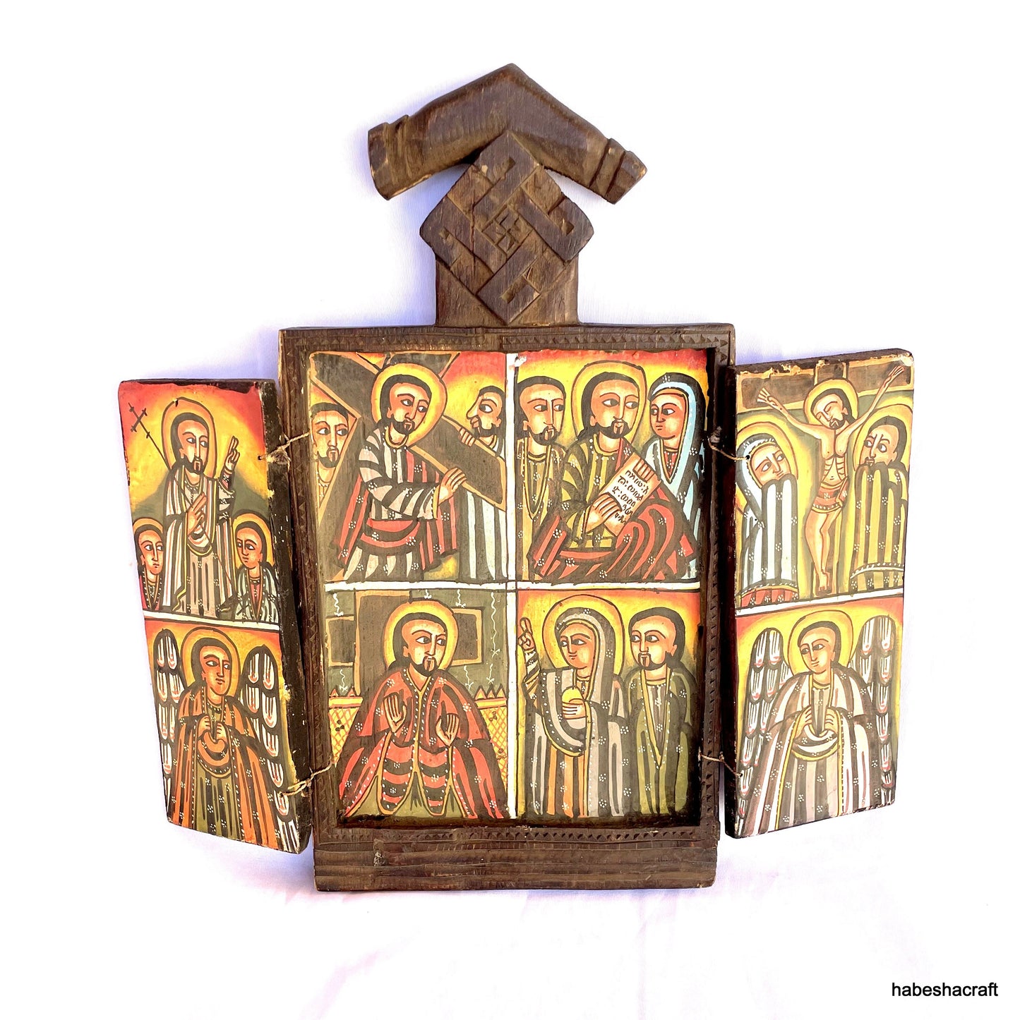 Orthodox Christian art. Ethiopian Icon. Large Ethiopian Christian Prayer icon. illuminated manuscripts. Ethiopian art, Coptic Art.