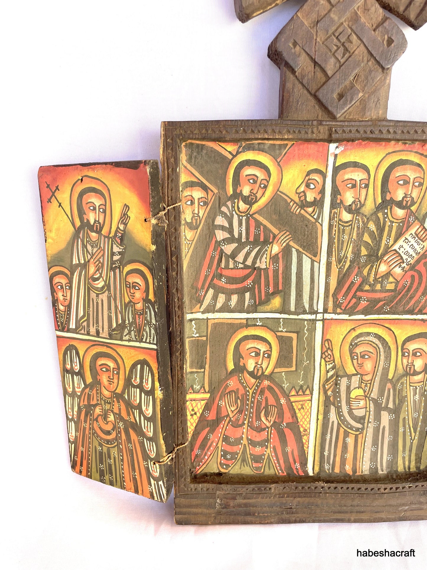 Orthodox Christian art. Ethiopian Icon. Large Ethiopian Christian Prayer icon. illuminated manuscripts. Ethiopian art, Coptic Art.