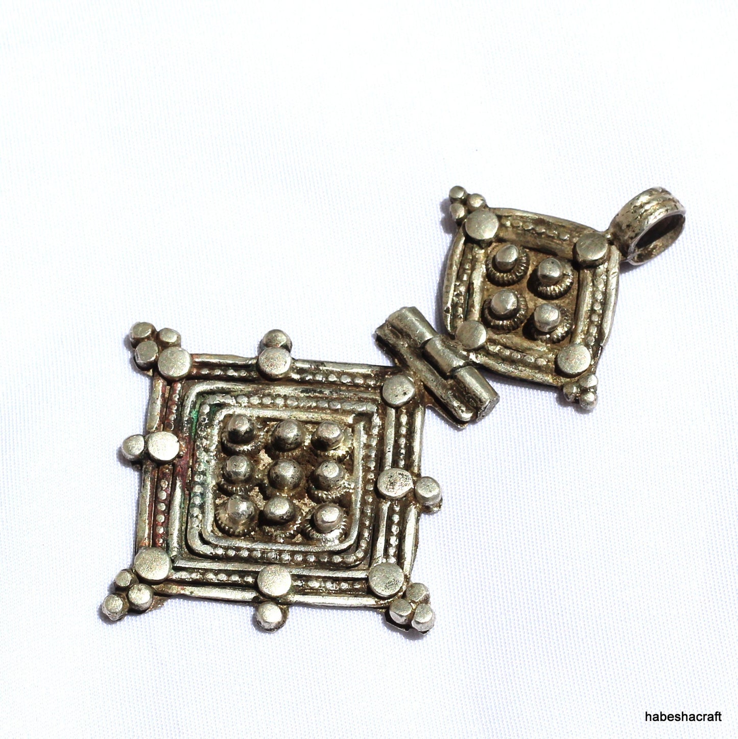 Antique Ethiopian Silver Cross. Ethiopian Orthodox Christian Cross Pendant. Tribal Jewellery, Christian Jewelry, Pictorial Cross Pendant