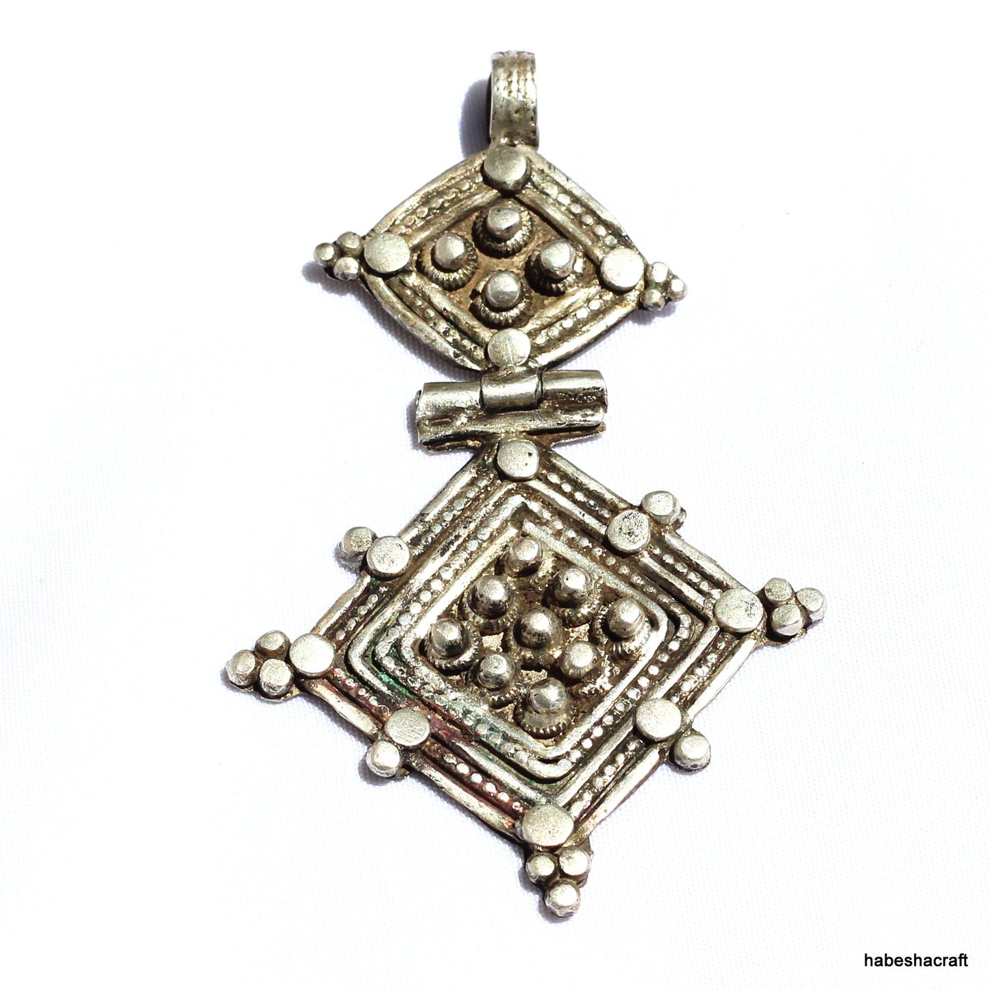 Antique Ethiopian Silver Cross. Ethiopian Orthodox Christian Cross Pendant. Tribal Jewellery, Christian Jewelry, Pictorial Cross Pendant