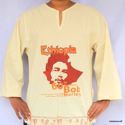 Ethiopian t-shirts printed to celebrate the 60th birthday of Bob Marley's, 2005 Addis Ababa .