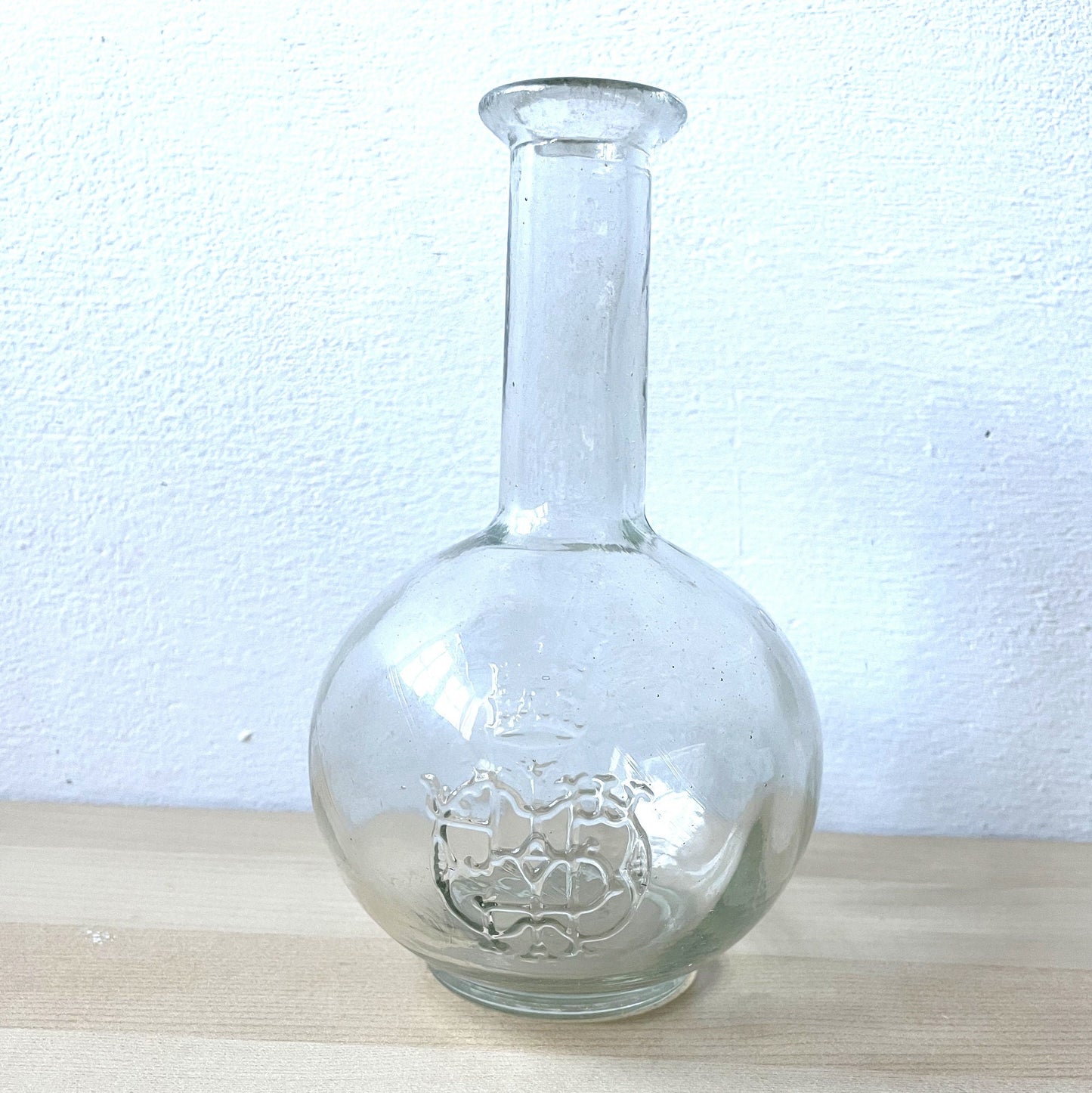 Old Ethiopian Haile Selassie Tej Berele Flask Glass Bottle. Drinking bottle. Honey wine glass. Rare item once used in the imperial palace.