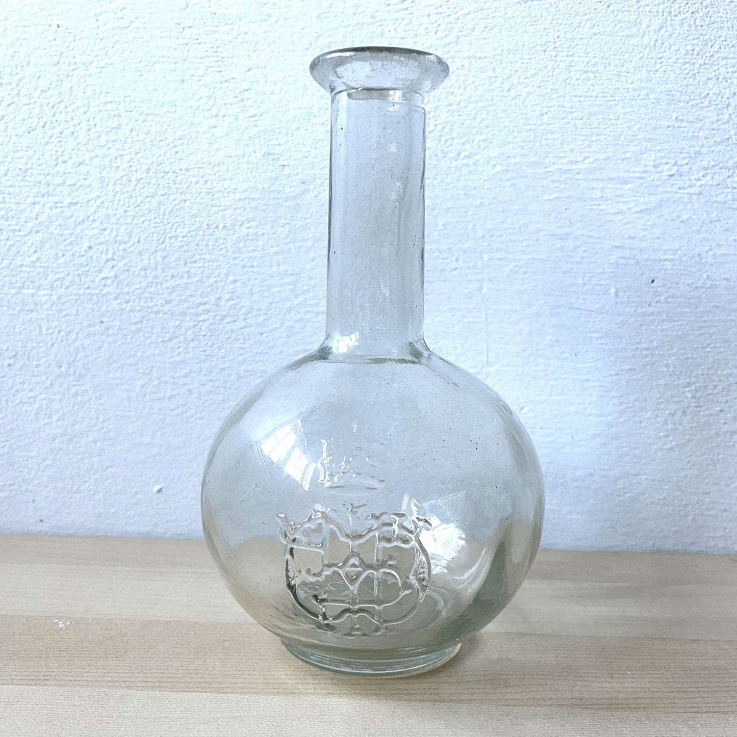 Old Ethiopian Haile Selassie Tej Berele Flask Glass Bottle. Drinking bottle. Honey wine glass. Rare item once used in the imperial palace.