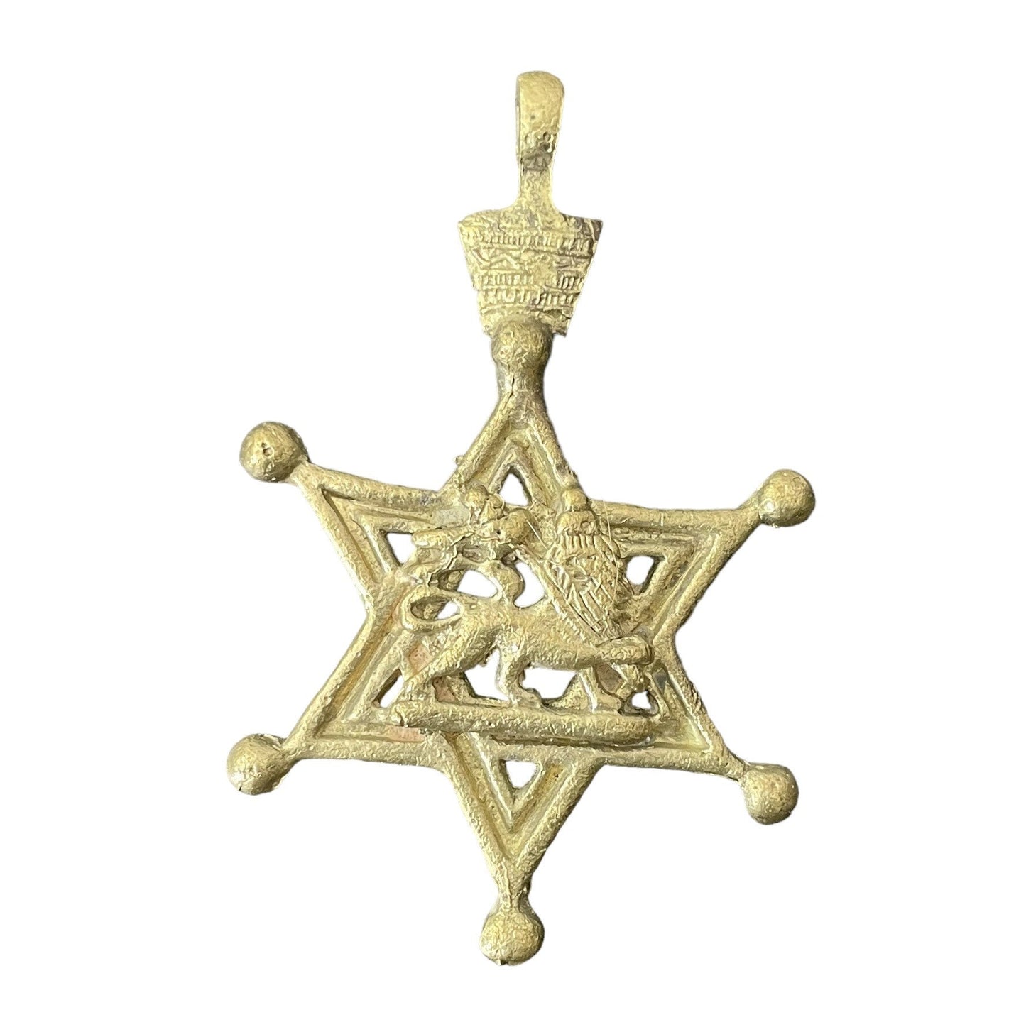 Ethiopian Lion of Judah Star of David Pendant - Haile Selassie Rasta Jewelry. Lion of Judah Necklace - Handmade Pendant, Sacred symbol