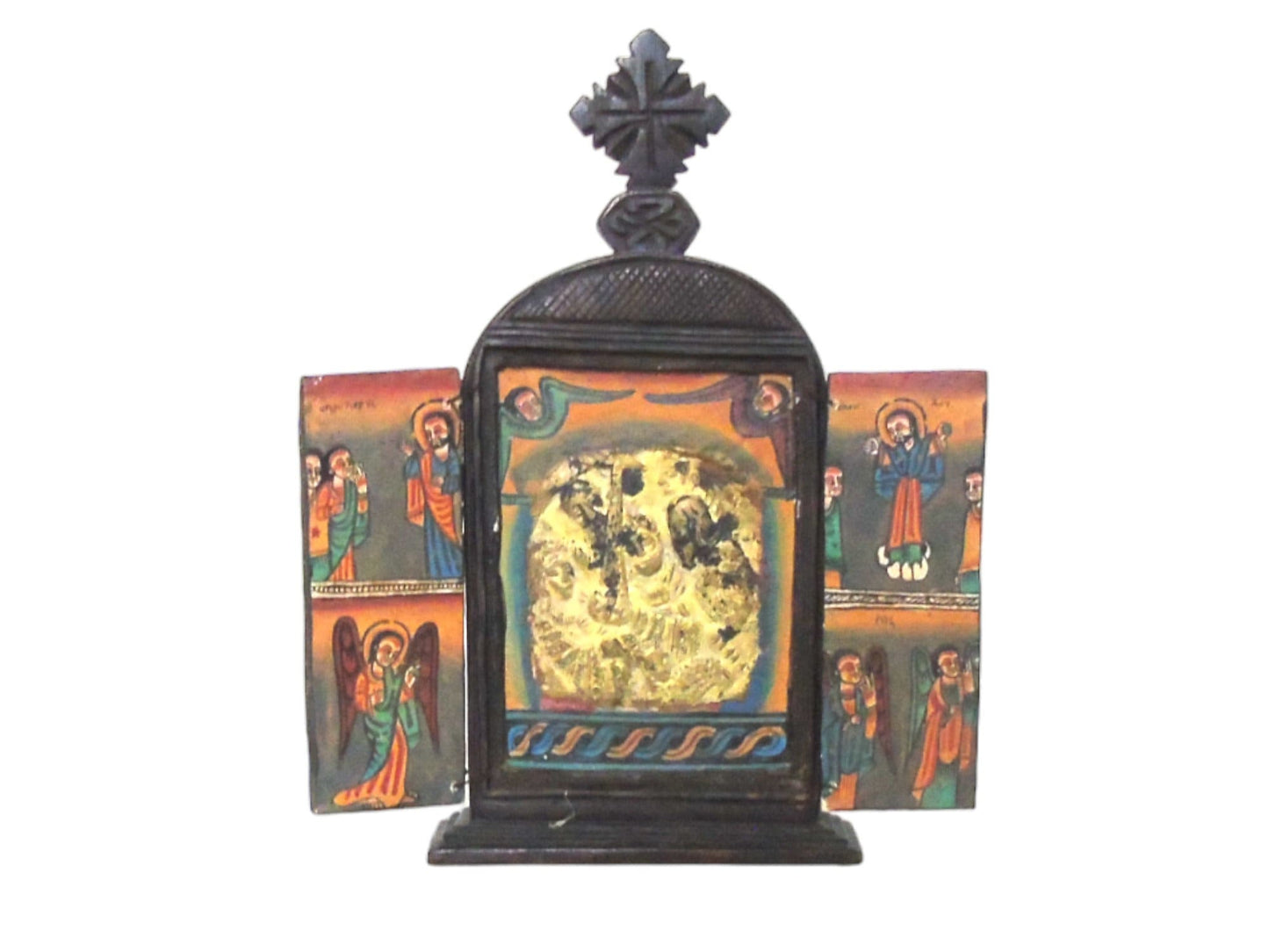 Ethiopian Coptic Christian icon with 6 images. Ethiopian Icon. illuminated manuscripts. African Art, Ethiopian art, Christian Art.