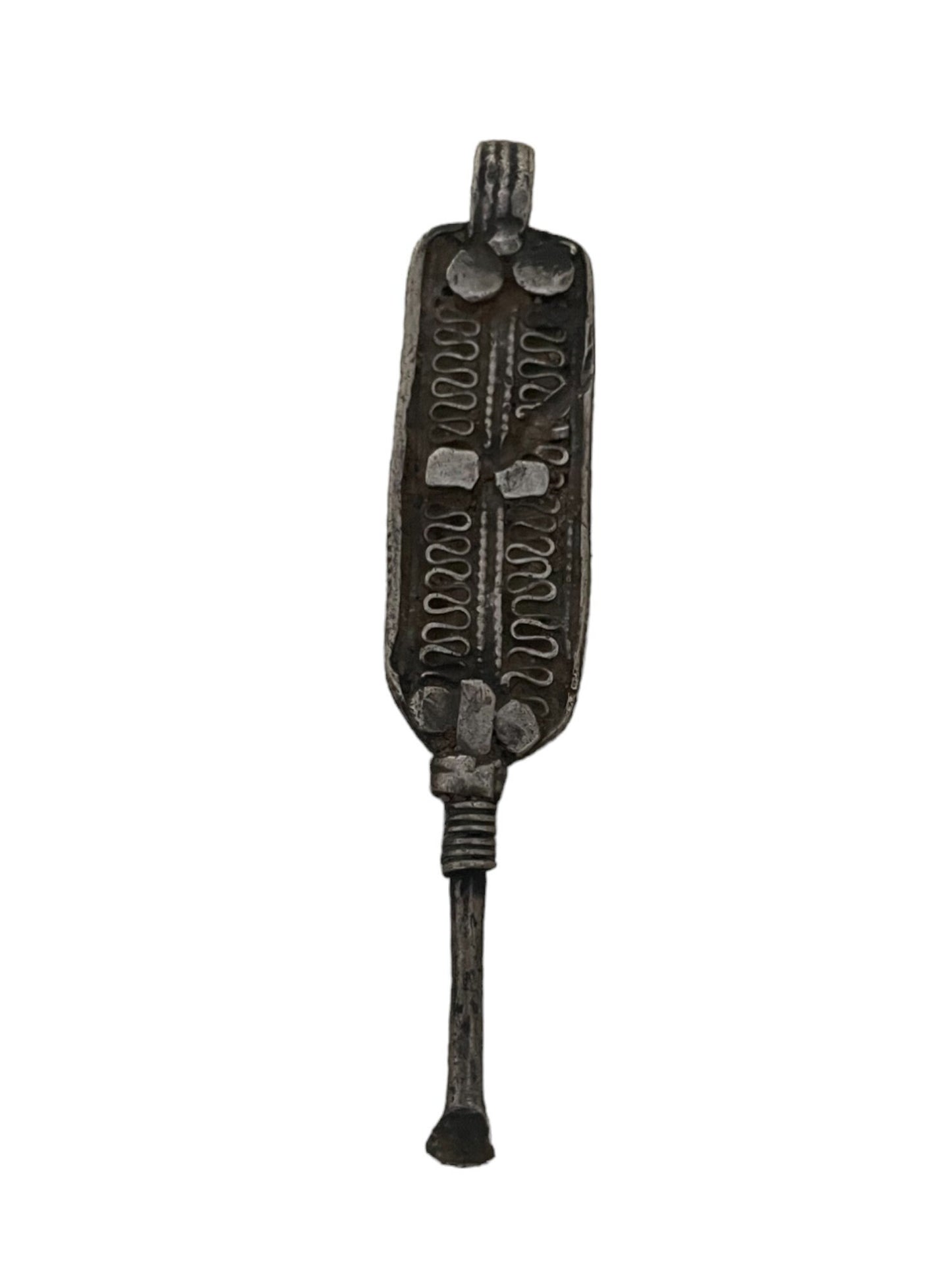 Old Ethiopian Handmade Silver Ear Wax Removal Spoon. Cleaning Ear Pick Cleaner, Ethnic Jewlery, Rare Ethiopia African Tribal Jewlery.