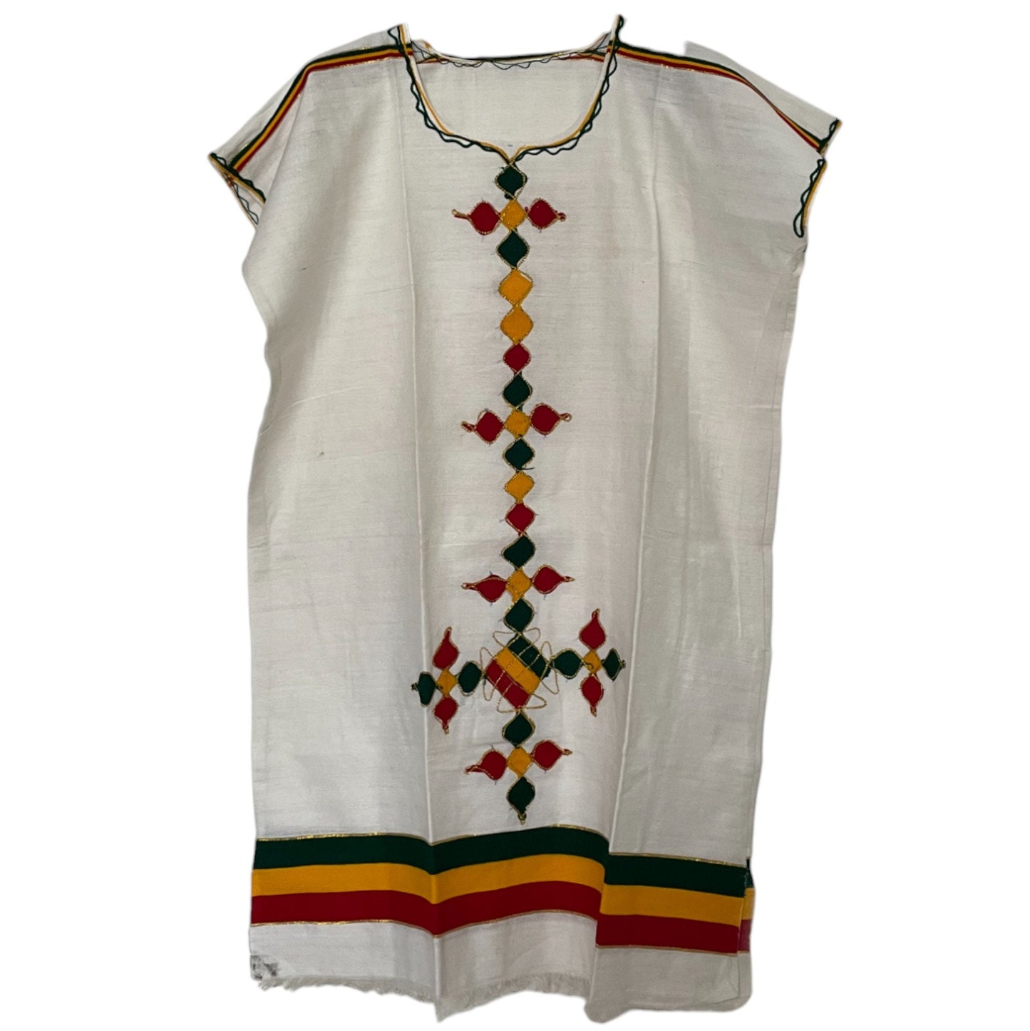 Handmade Traditional Ethiopian Rasta Colour Dress. - Habesha Kemis, African Clothing, Ethiopian Fashion, Traditional Attire