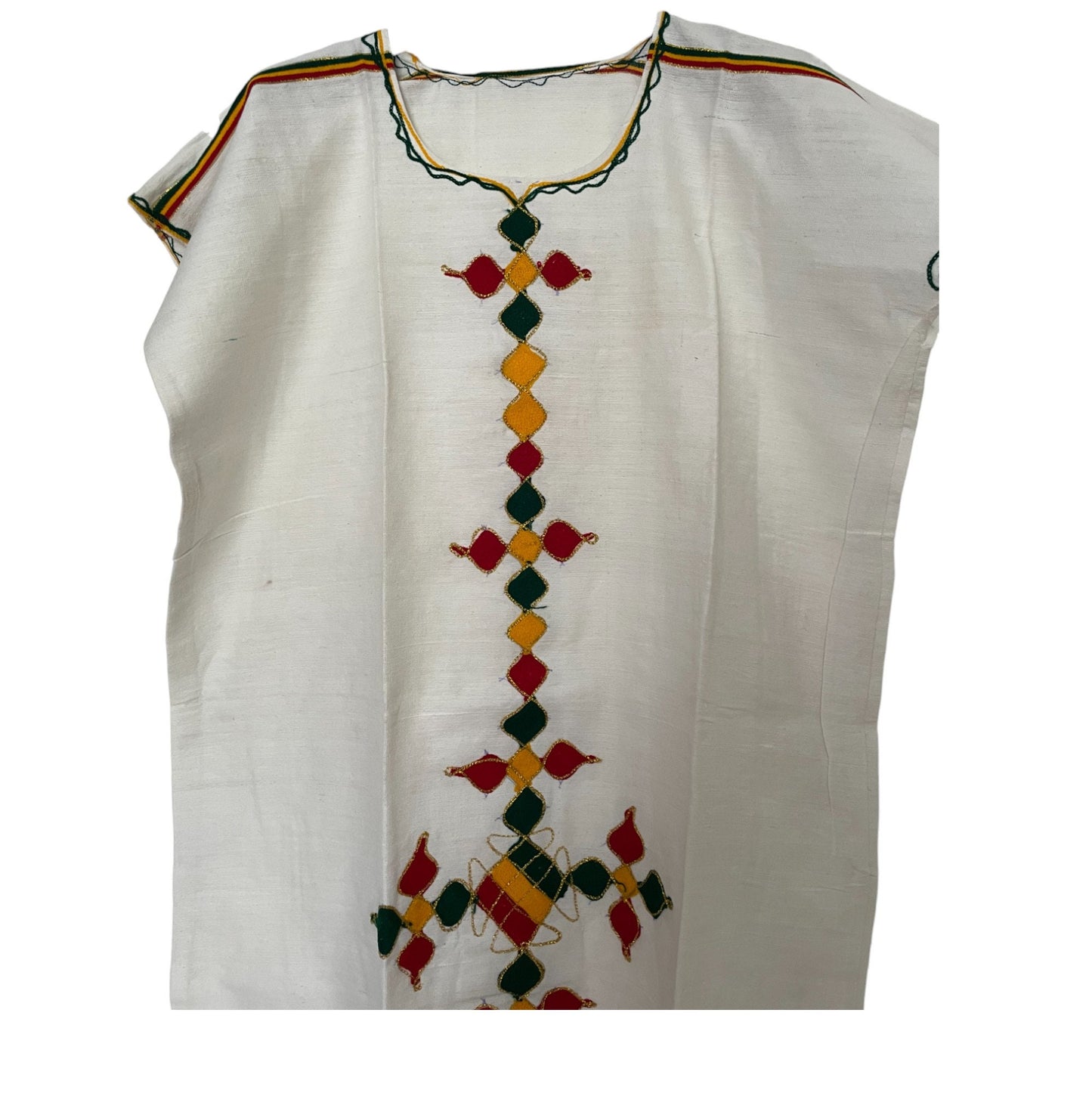 Handmade Traditional Ethiopian Rasta Colour Dress. - Habesha Kemis, African Clothing, Ethiopian Fashion, Traditional Attire