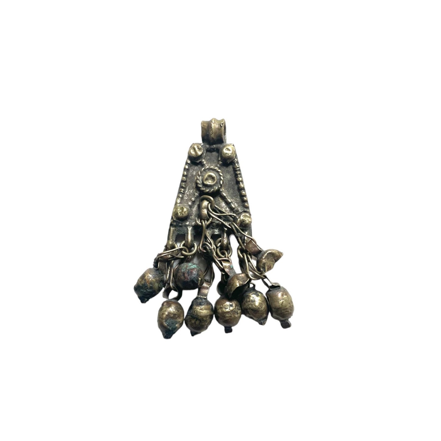 Vintage Silver Dangle Pendant. Vintage Silver Floral Pendant. Ethiopian Ethnic Amhara Silver Pendant, Triangle Pendant. African Jewlery.