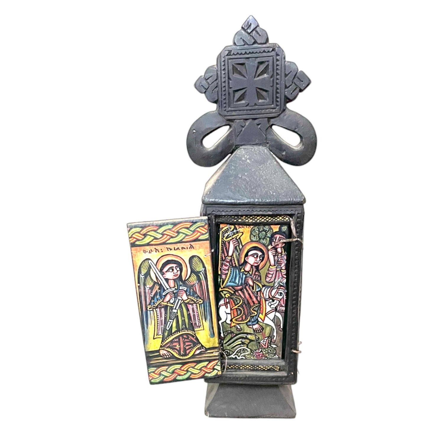 Rare Ethiopian Christian Icon. Antique Ethiopian Coptic Christian icon with 8 images.  illuminated manuscripts. Christian Icon, Christian