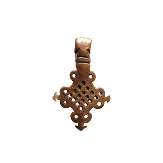 Old Ethiopian Orthodox Christian Bronze Cross Pendant. Christian Jewellery.