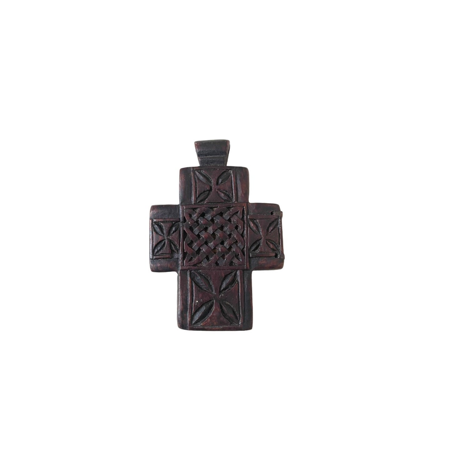 Christian Icon. Orthodox Icon, Vintage Ethiopian Wooden Icon Pendant - Handcrafted Antique Religious Jewelry. Old Ethiopian Icon Pendant -