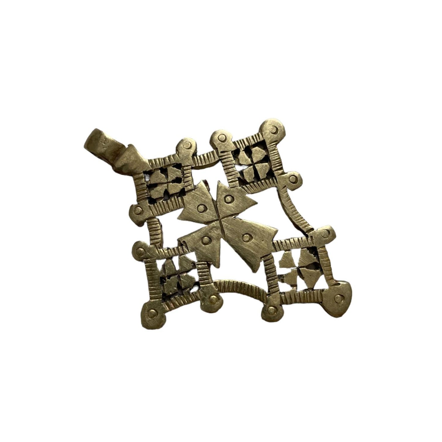 Handcrafted Ethiopian Cross Pendant - Unique Bronze Coptic Charm - Religious Jewelry, Christian cross, Traditional Jewelry, Unique gift