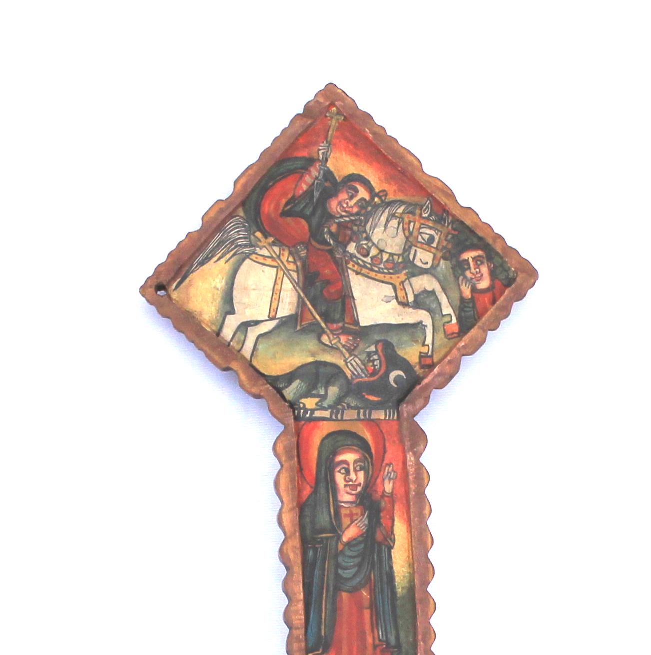 Ethiopian Christian icon, beautifully painted hand carved wooden icon cross. Ethiopian cross, Ethiopian art, Ethiopian icon